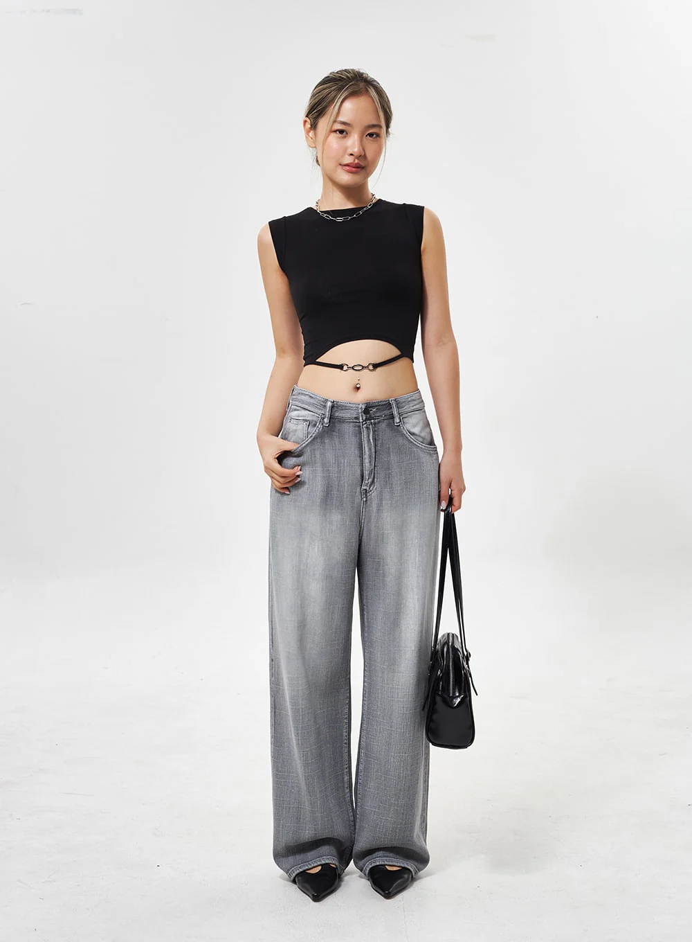 Chain Detail Cropped Top CY330 - Image 3