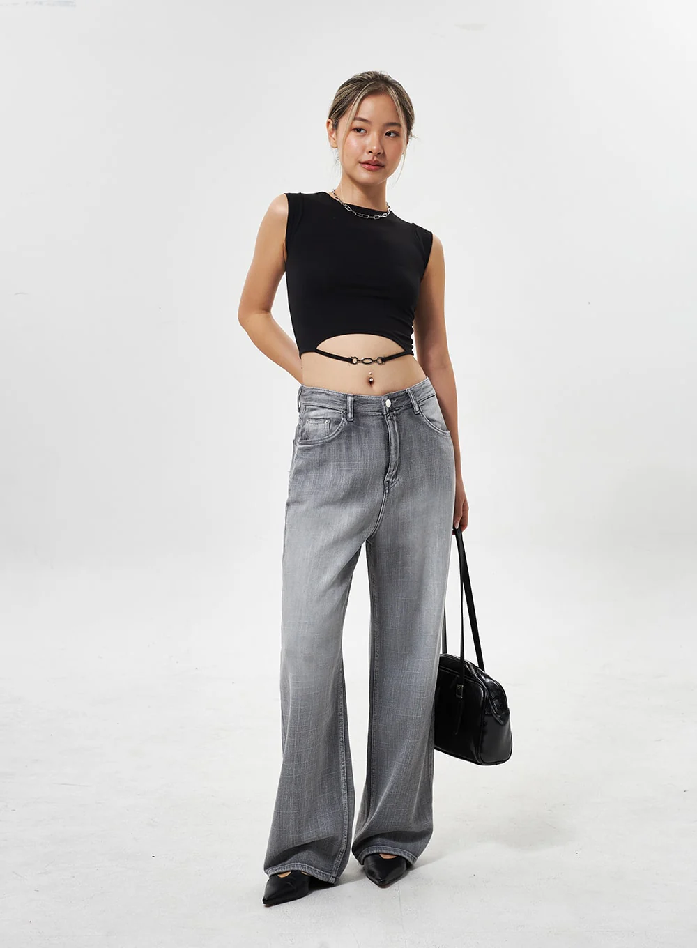 Chain Detail Cropped Top CY330 - Image 4