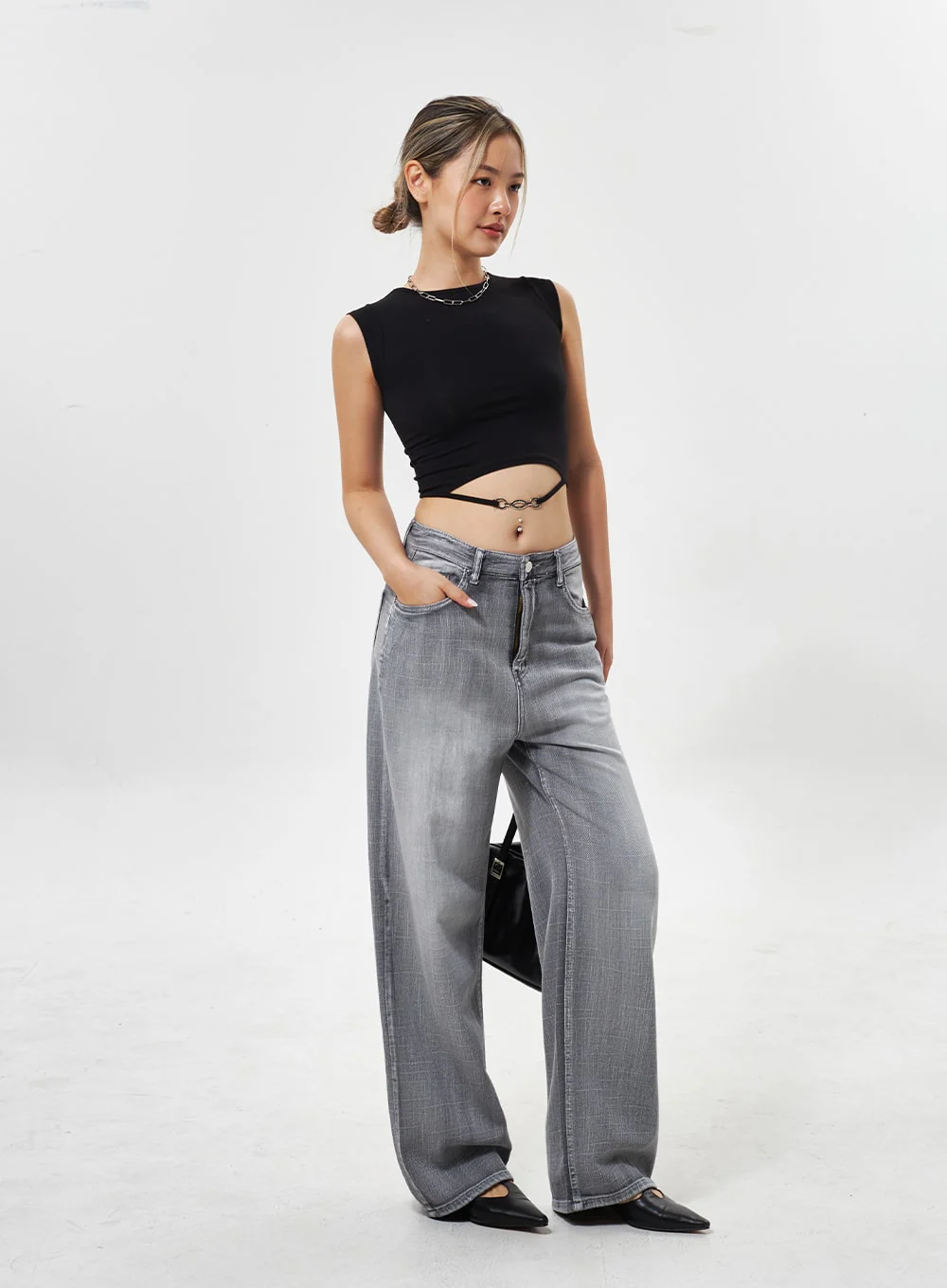 Chain Detail Cropped Top CY330 - Image 8