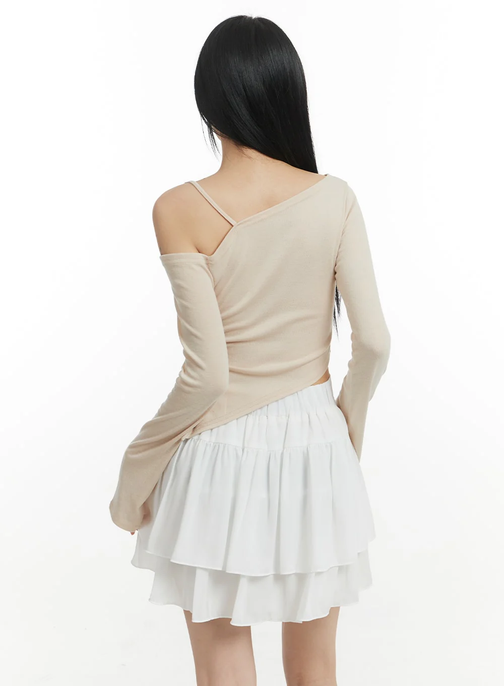 Chain Detail One Shoulder Long Sleeve IM406 - Image 4