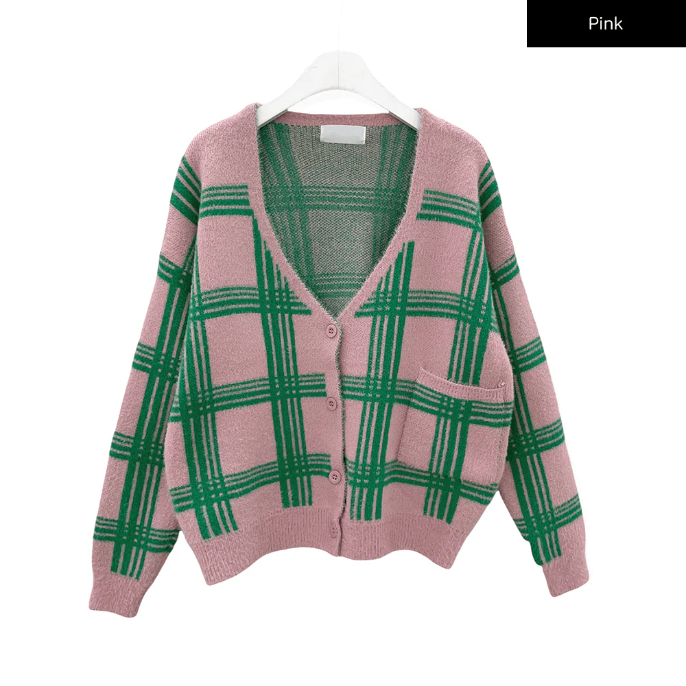 Check Pattern Cardigan J15 - Image 12