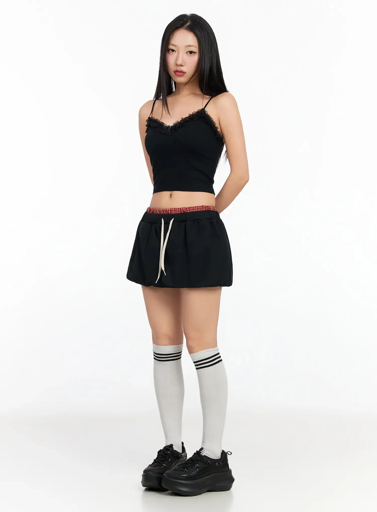 Checkered Balloon Skort CA513 - Image 3