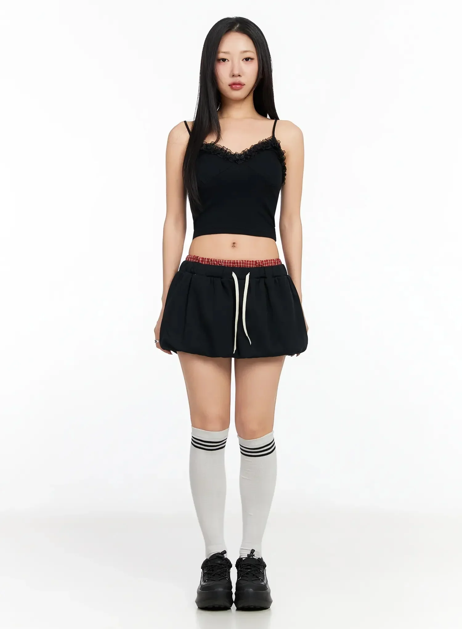 Checkered Balloon Skort CA513 - Image 7