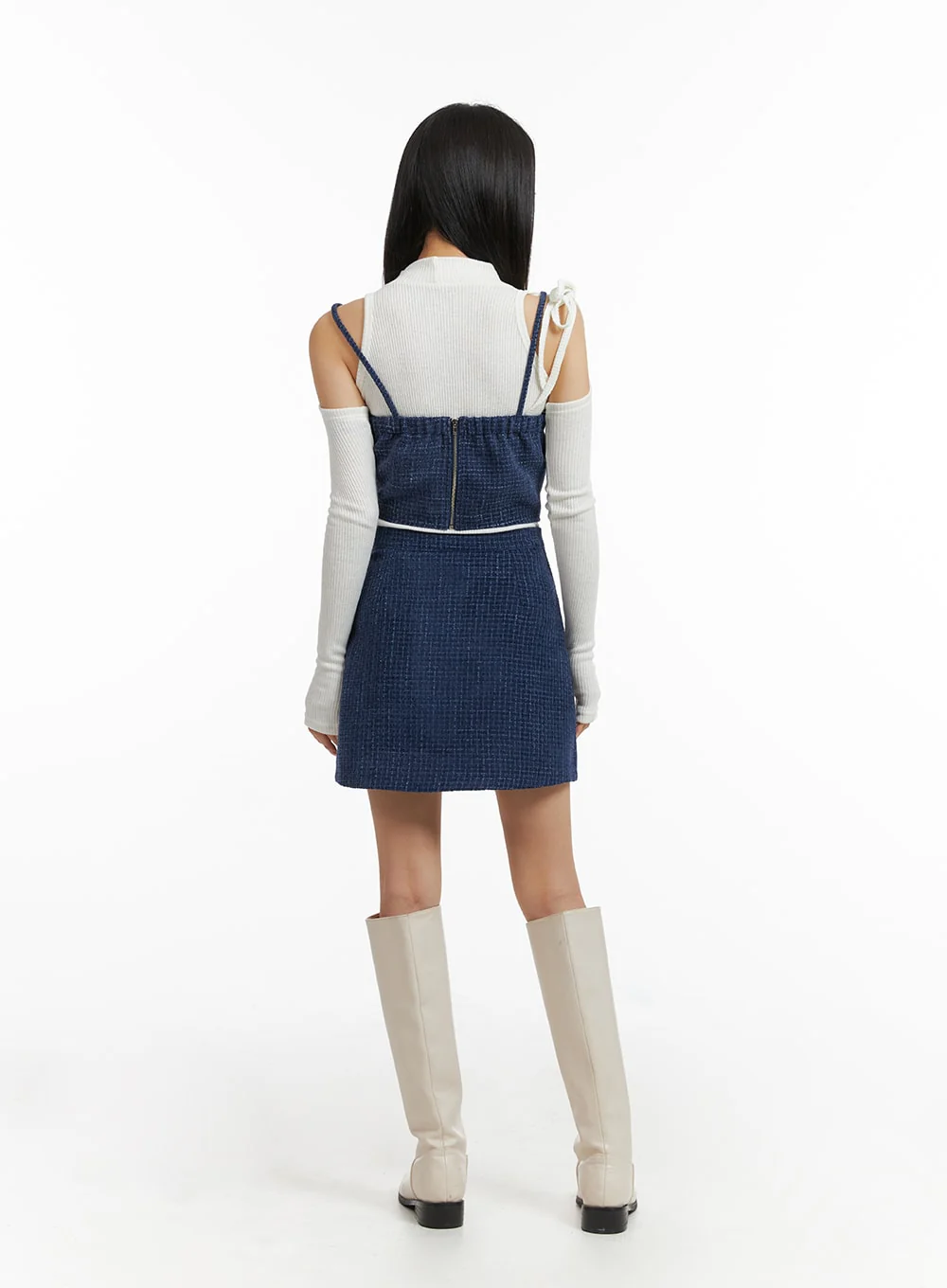 Checkered Buttoned Mini Skirt CJ408 - Image 7