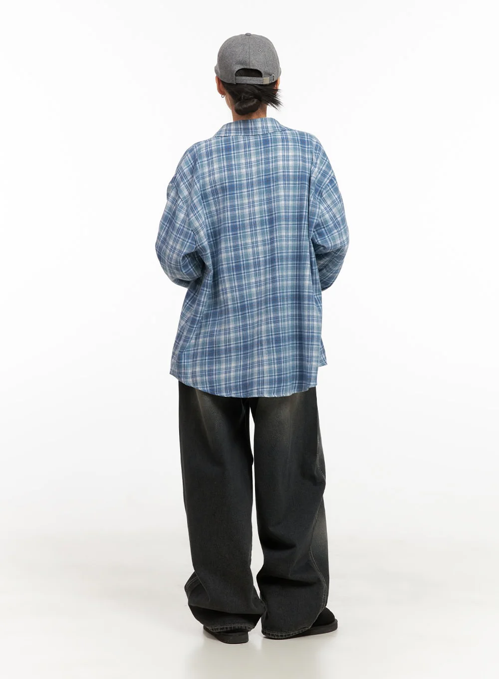 Checkered Collared Button-Up Blouse CD410 - Image 6