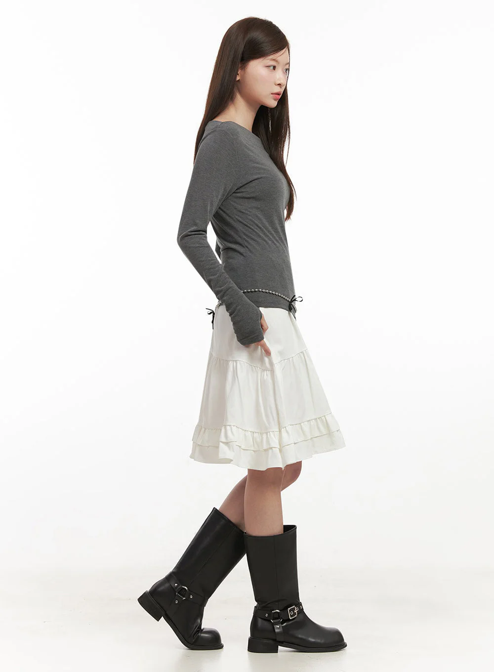 Chic Boat Neck Long Sleeve Top IJ527 - Image 10