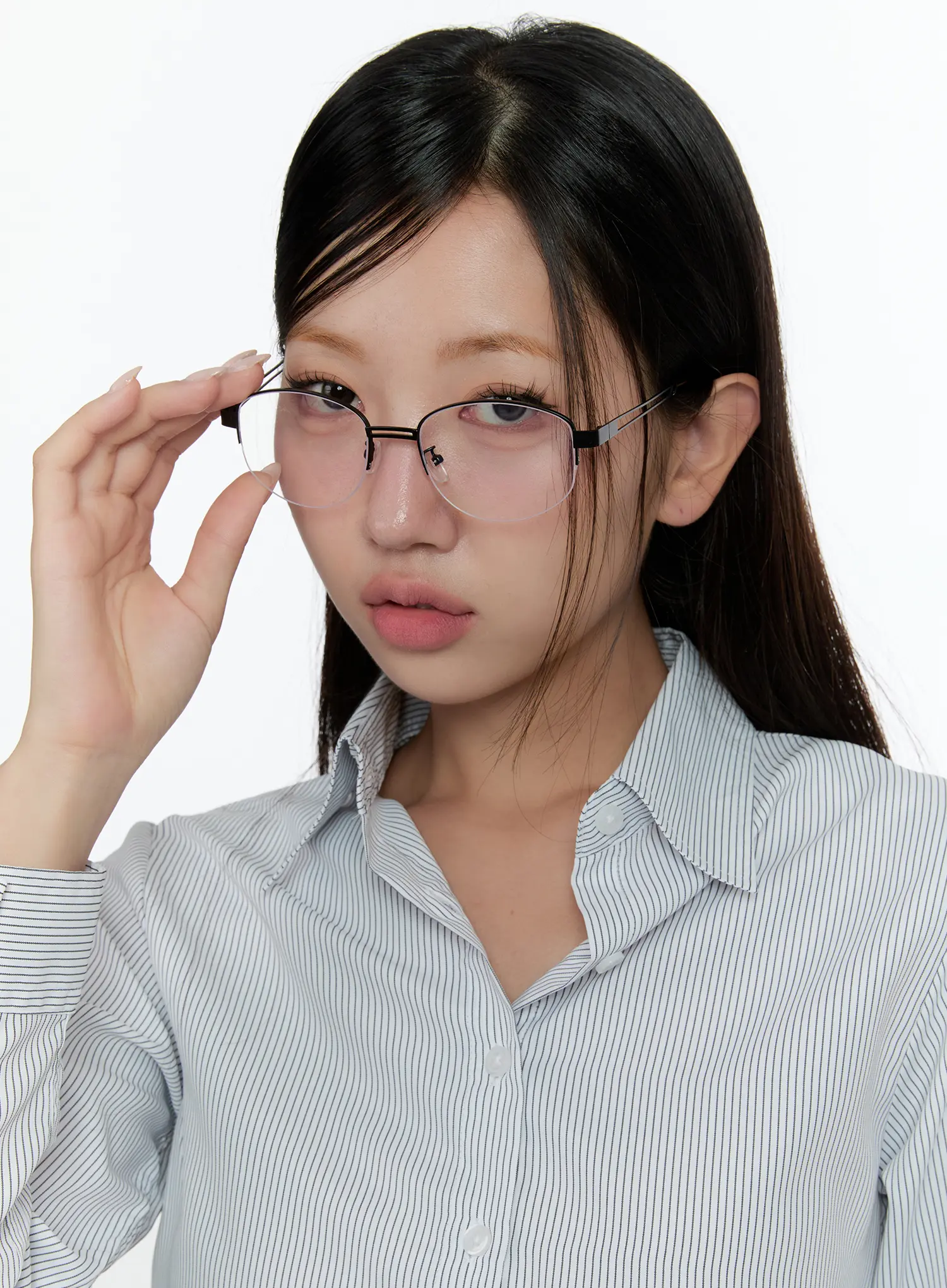 Chic Double-Bar Minimalist Fashion Glasses CS518 - Image 2