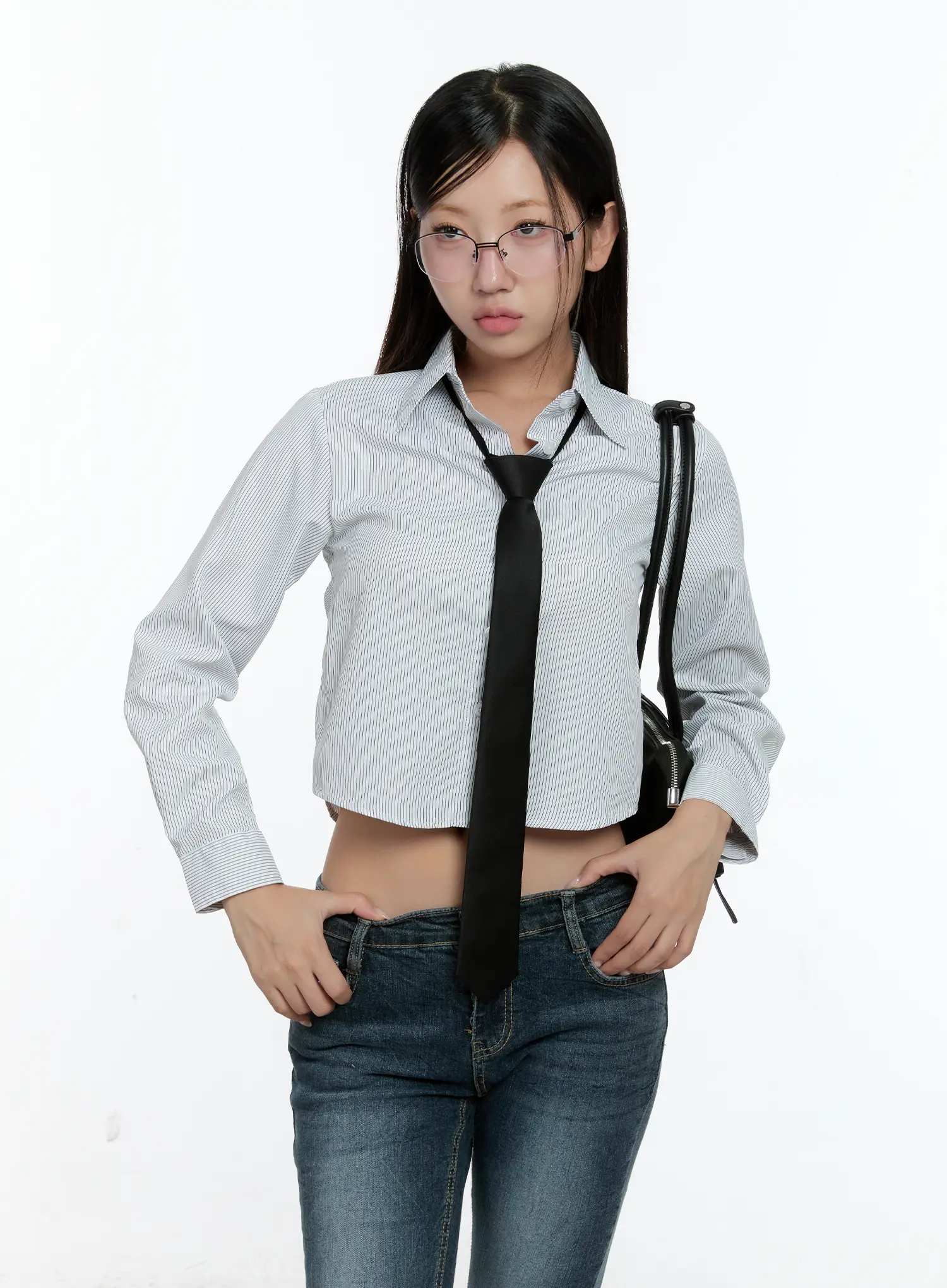 Chic Double-Bar Minimalist Fashion Glasses CS518 - Image 3