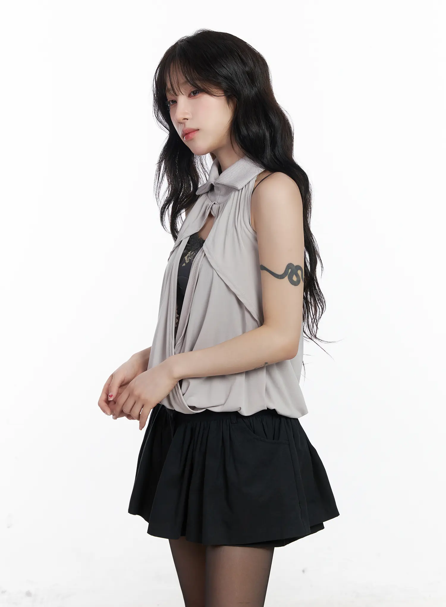 Chic Drape Collar Sleeveless Top CJ526 - Image 6