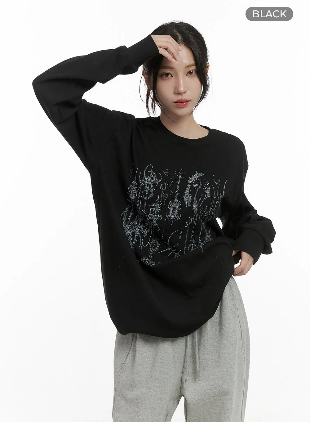 Chic Graphic Print Cotton Long Sleeve Tee CO402 - Image 9