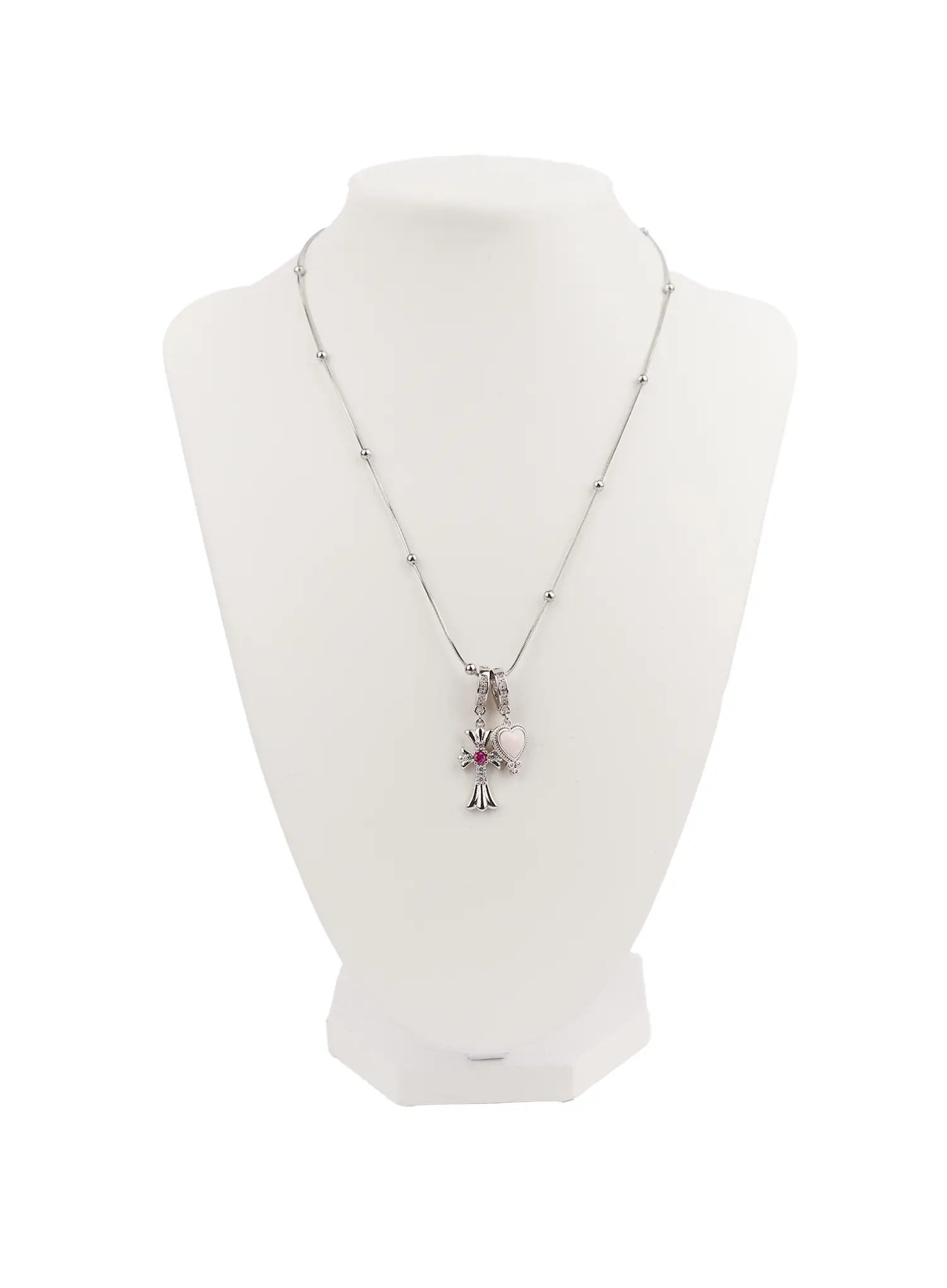 Chic Heart and Cross Necklace CM505 - Image 3