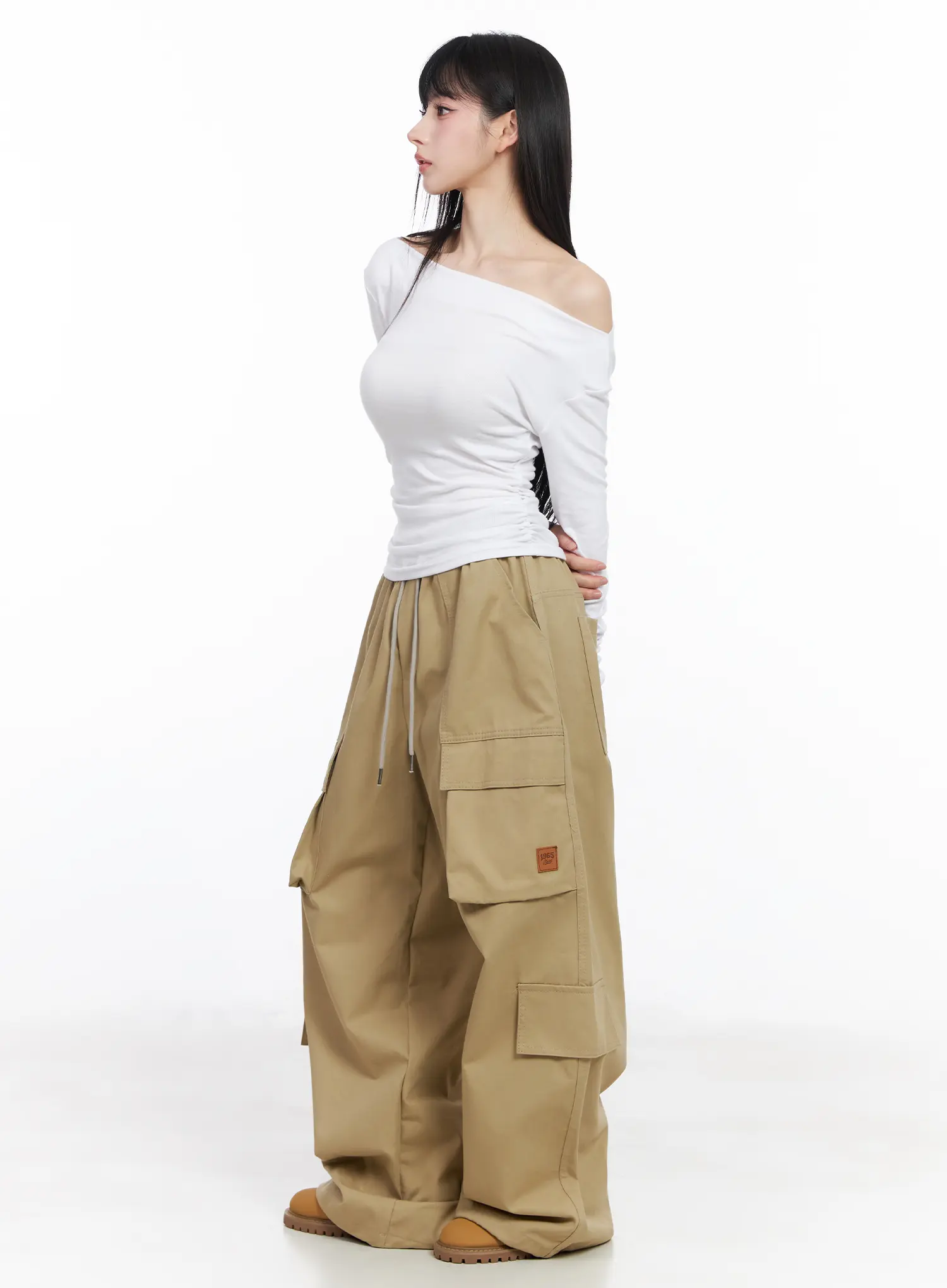 Chic Off-Shoulder Shirred Blouse CF519 - Image 4