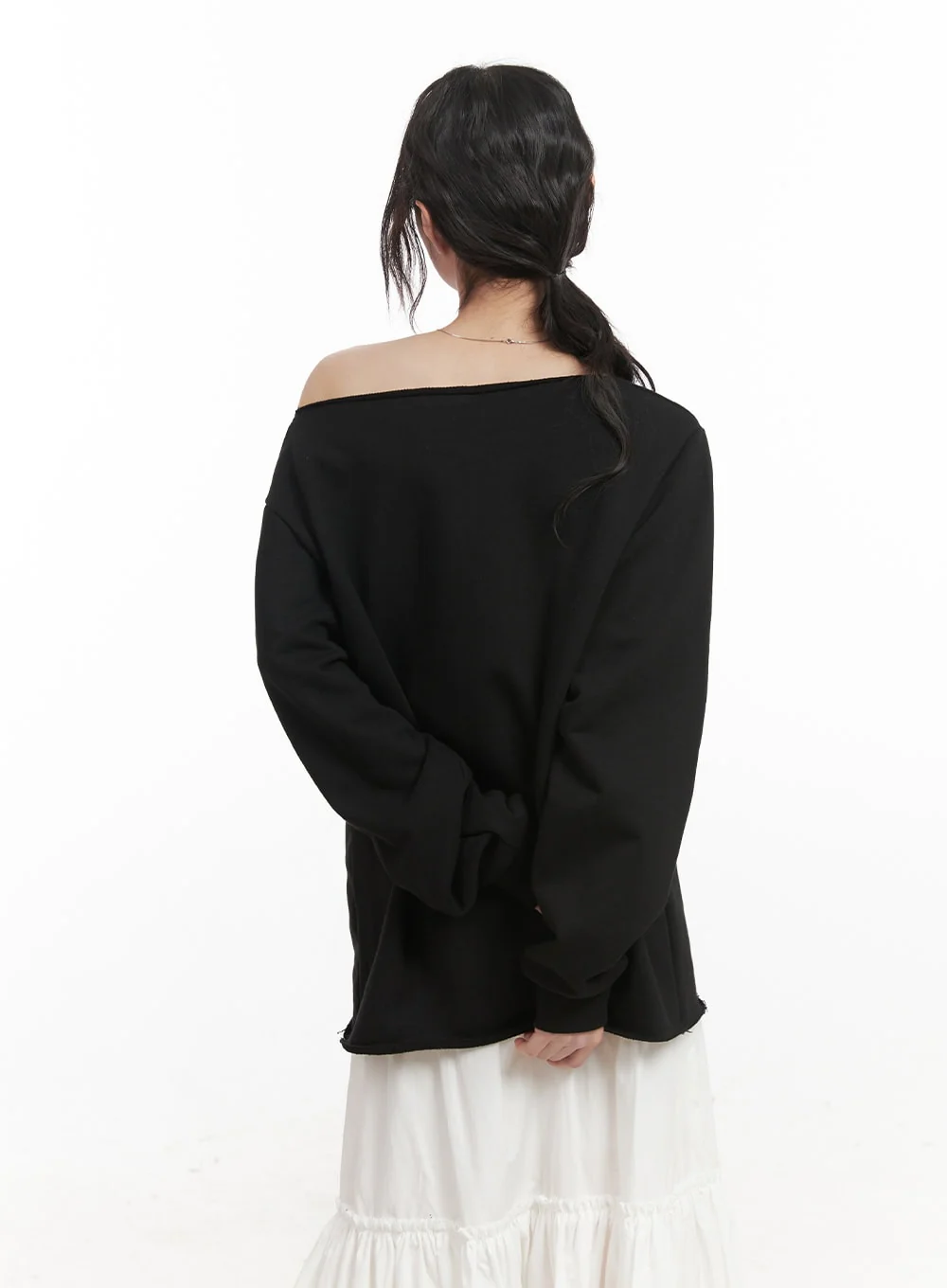 Chic One-Shoulder Studded Sweatshirt CJ523 - Image 6