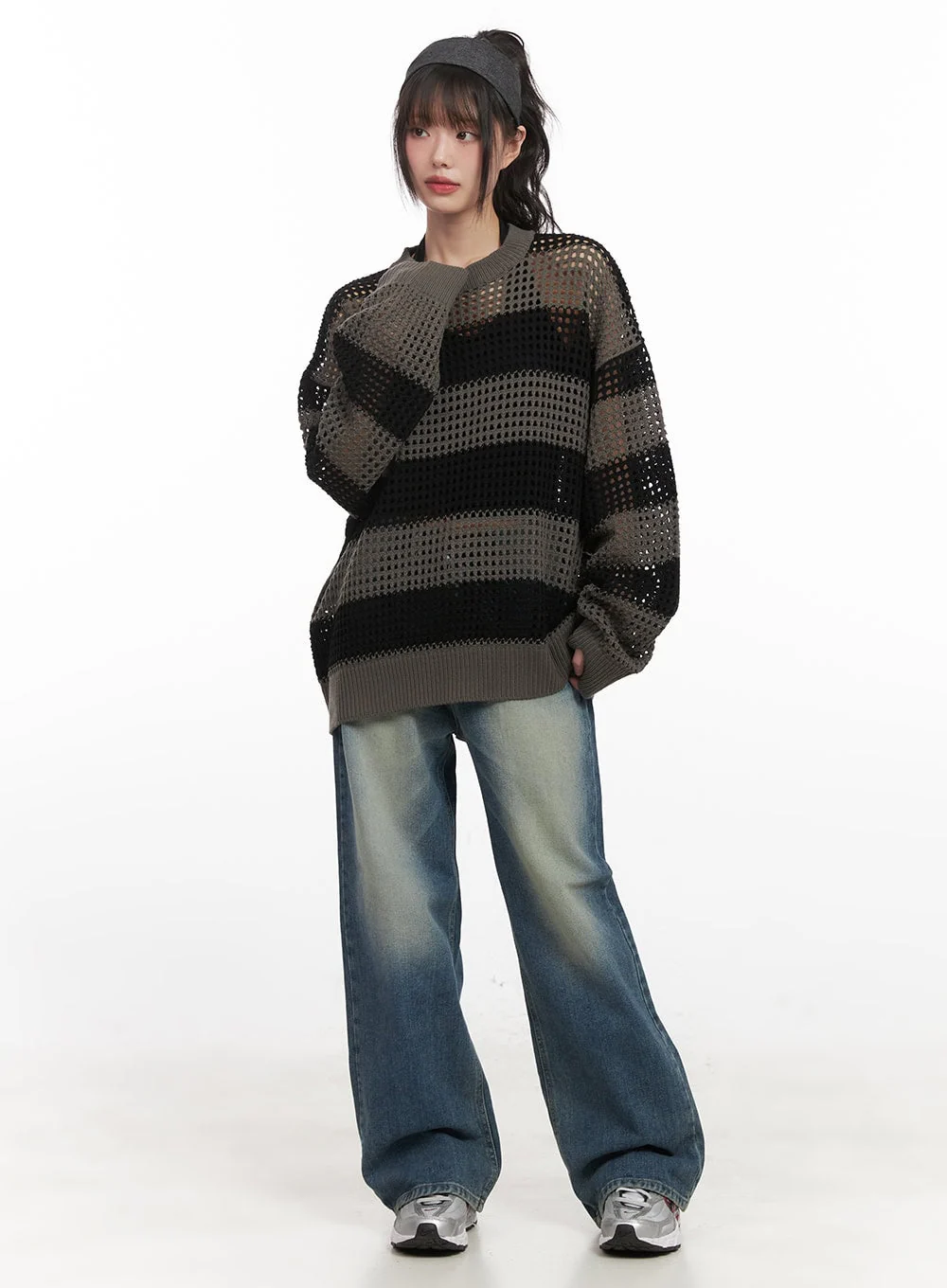 Chic Striped Mesh Sweater CJ524 - Image 2