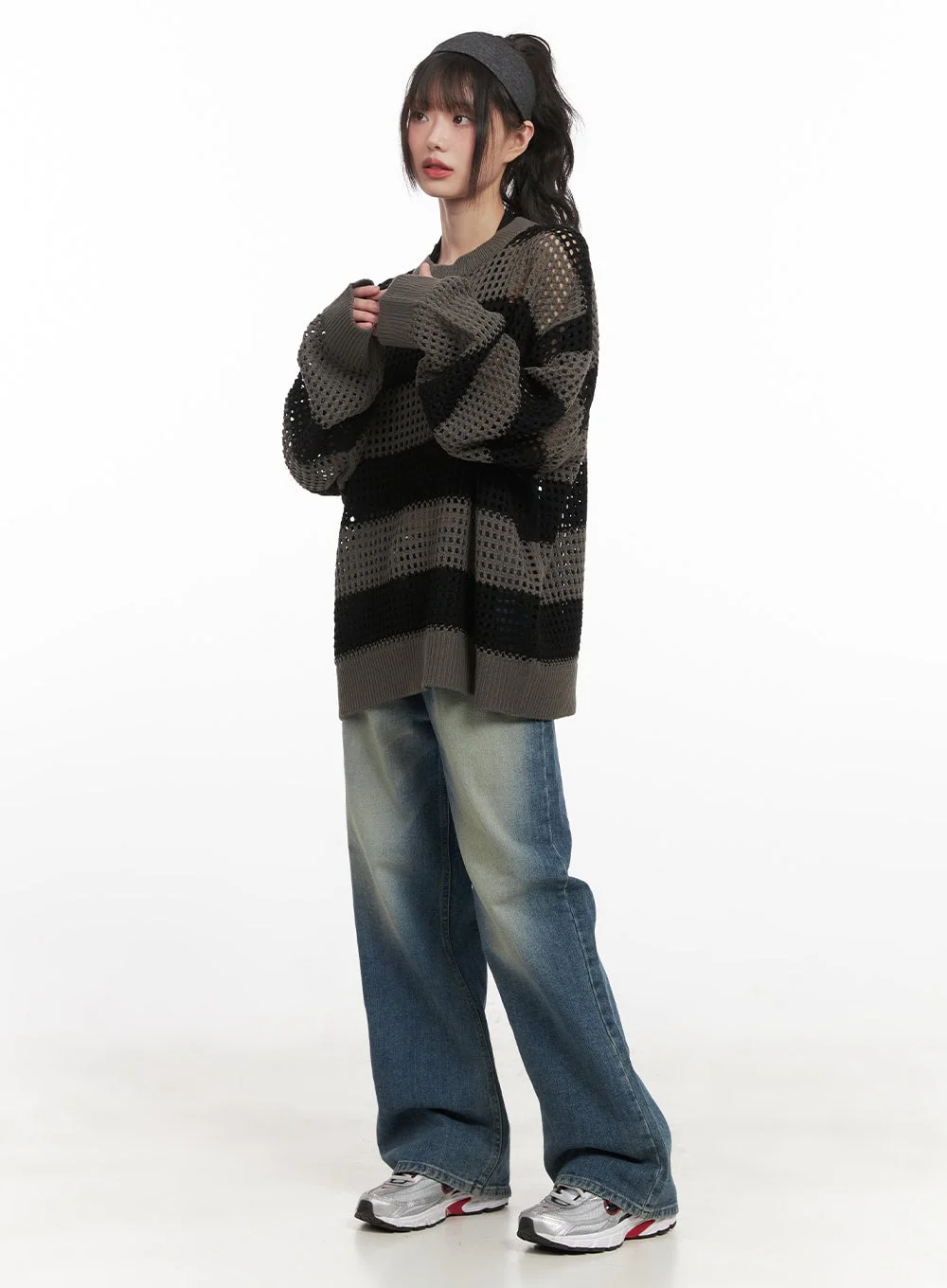 Chic Striped Mesh Sweater CJ524 - Image 5