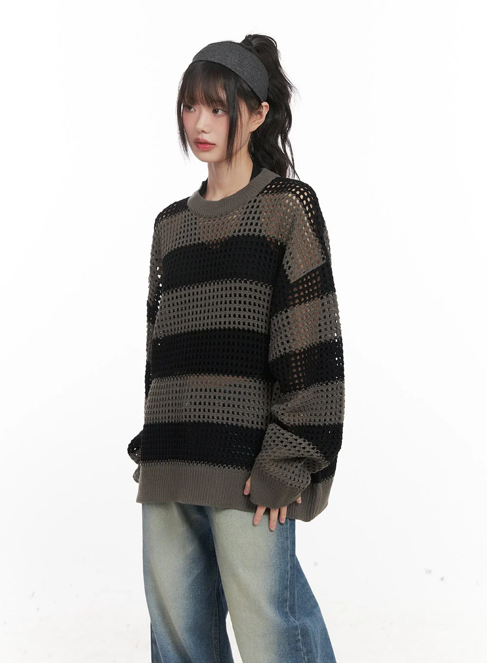 Chic Striped Mesh Sweater CJ524 - Image 6