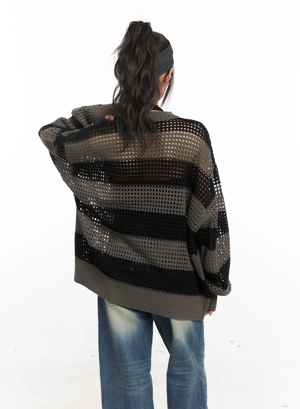 Chic Striped Mesh Sweater CJ524 - Image 7