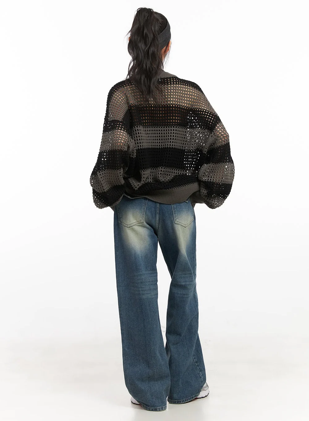 Chic Striped Mesh Sweater CJ524 - Image 8