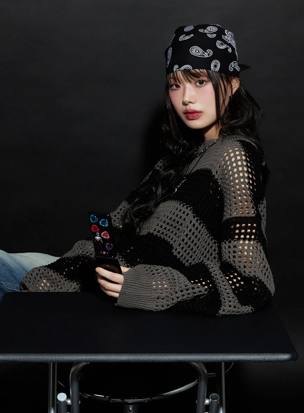 Chic Striped Mesh Sweater CJ524 - Image 9