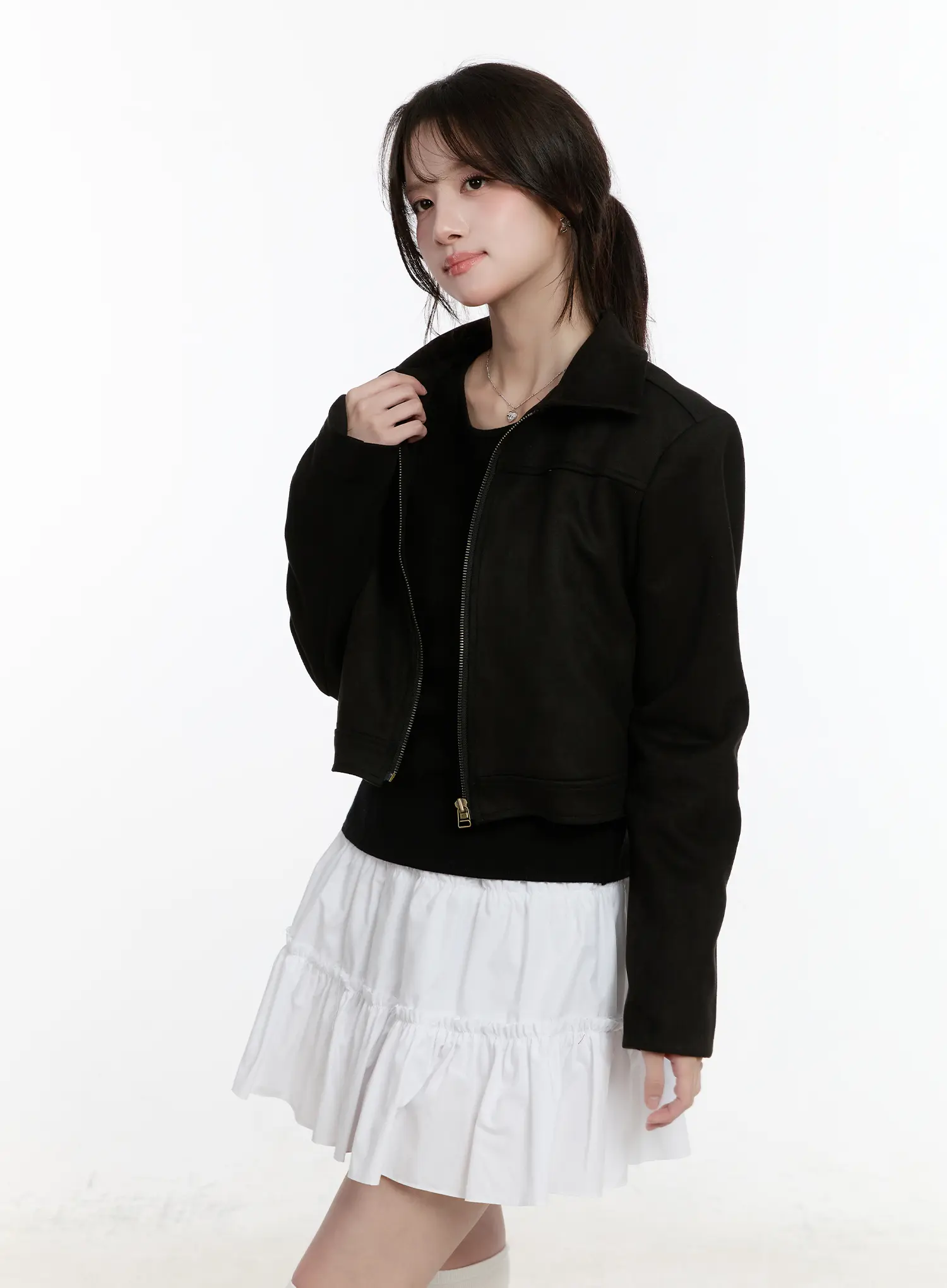 Chic Suede Zip-Up Jacket CM505 - Image 2