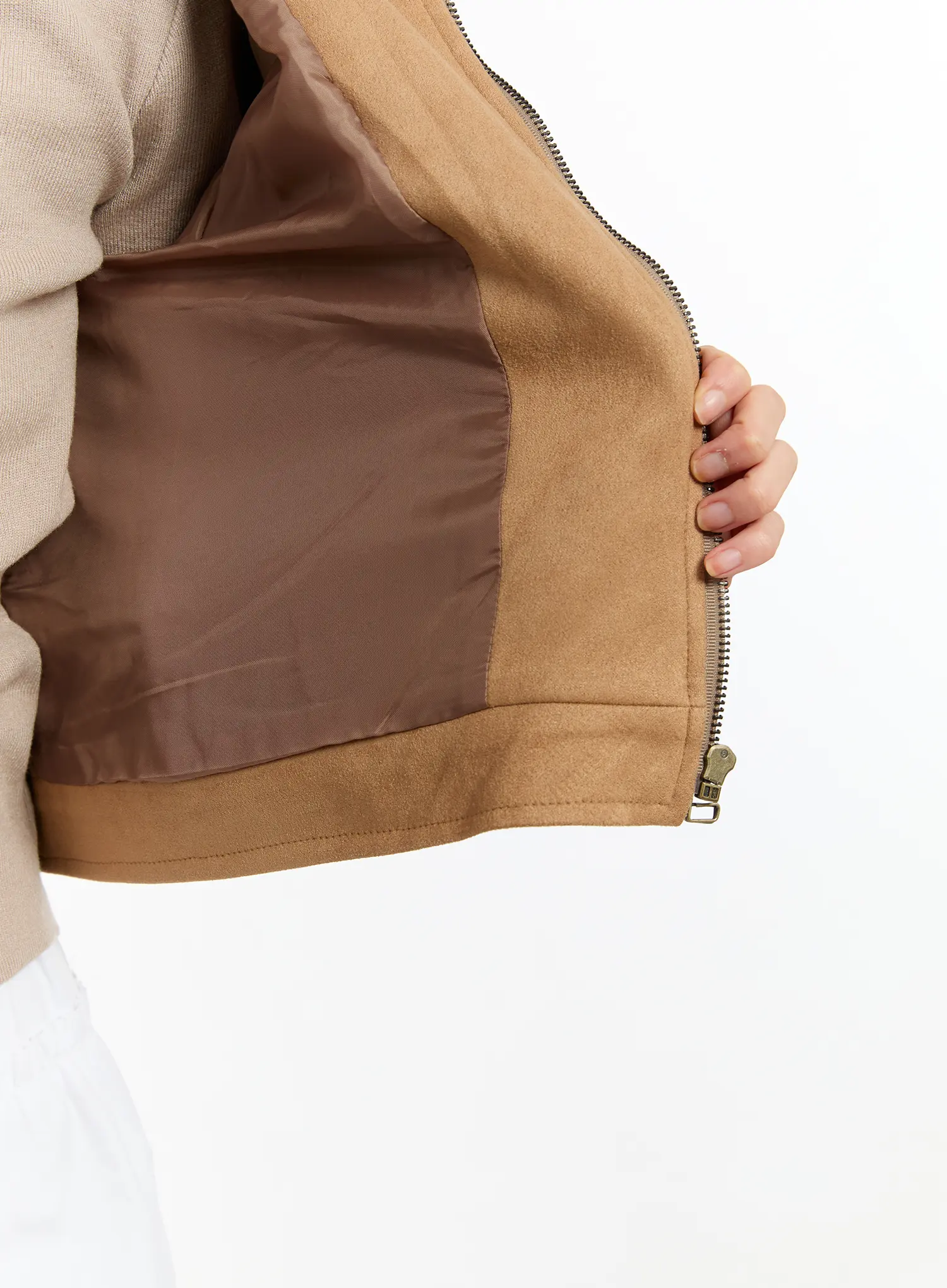 Chic Suede Zip-Up Jacket CM505 - Image 5