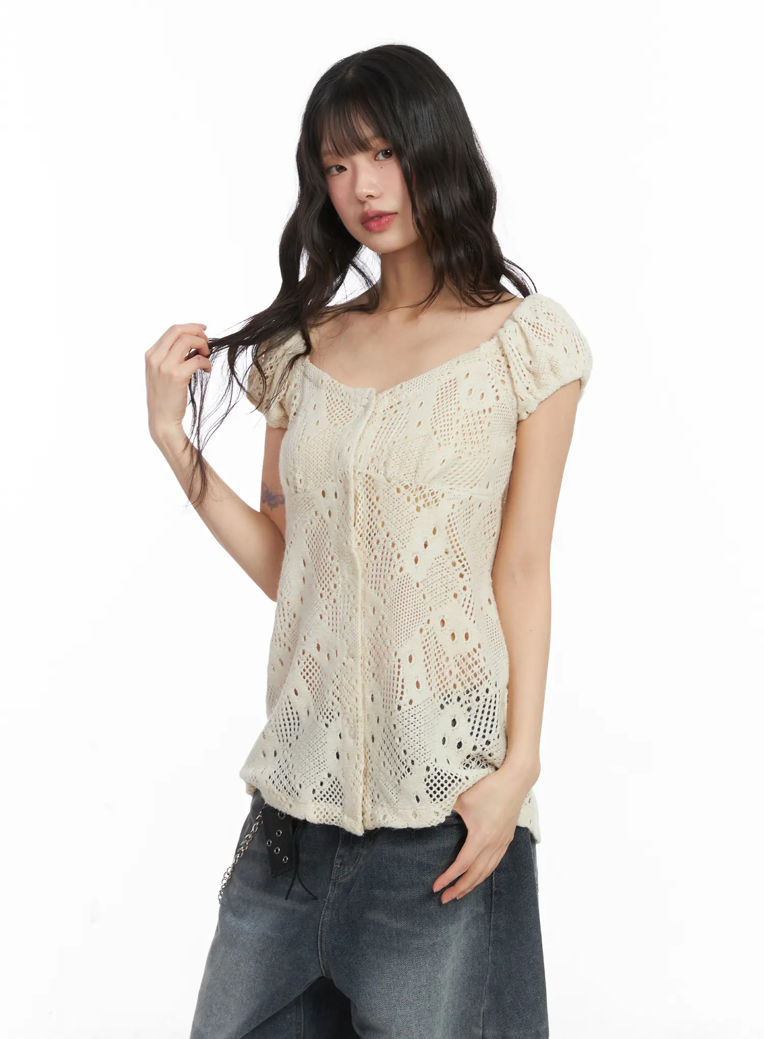 Chic Two-Way Knit Blouse CD531 - Image 2