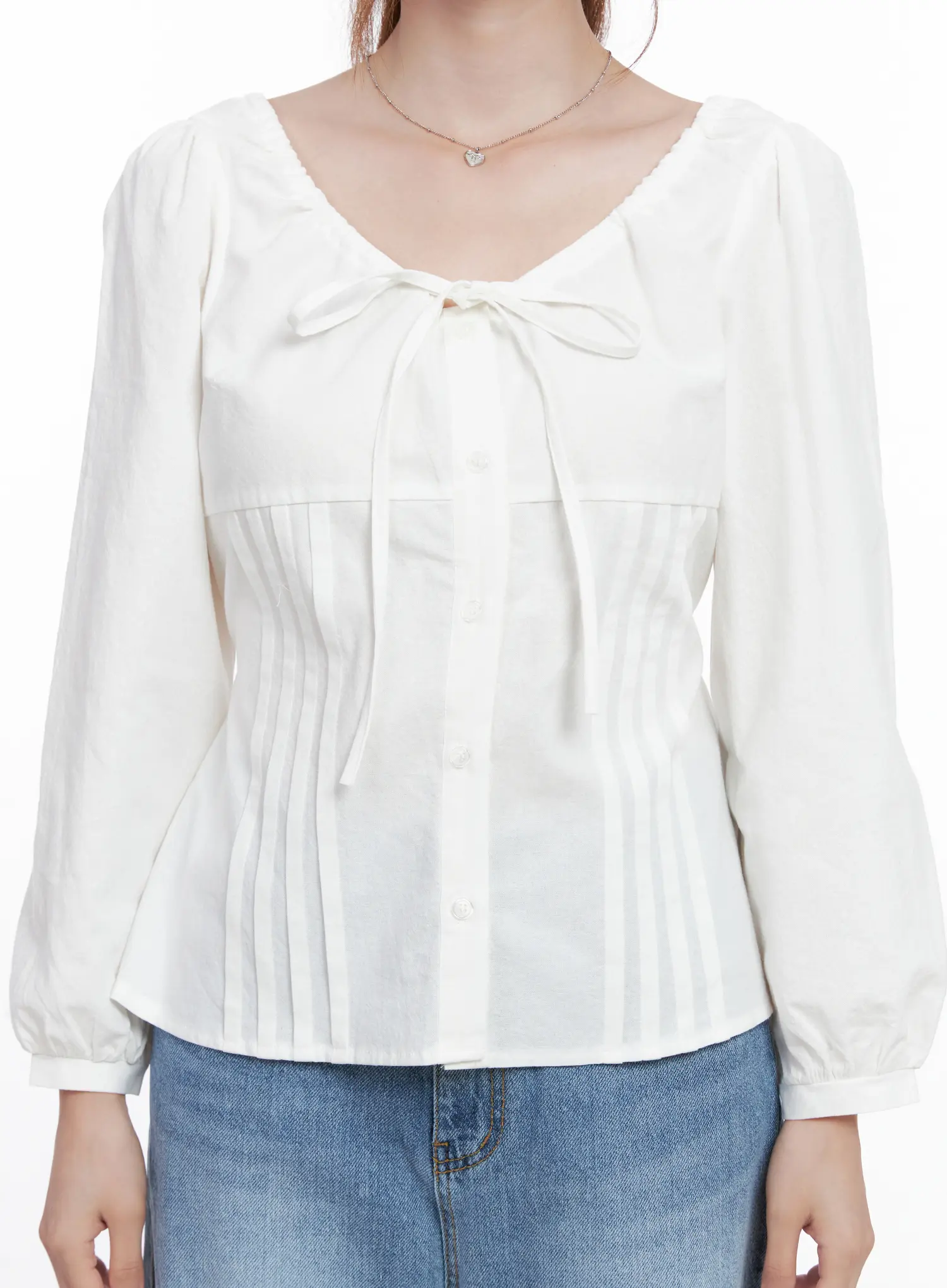Chic Two-Way Ribbon Blouse CG521 - Image 3