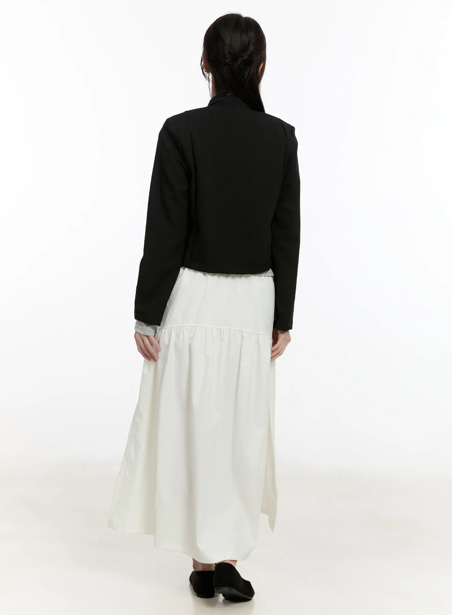 Chic U-Neck Crop Jacket with Scarf CM505 - Image 11