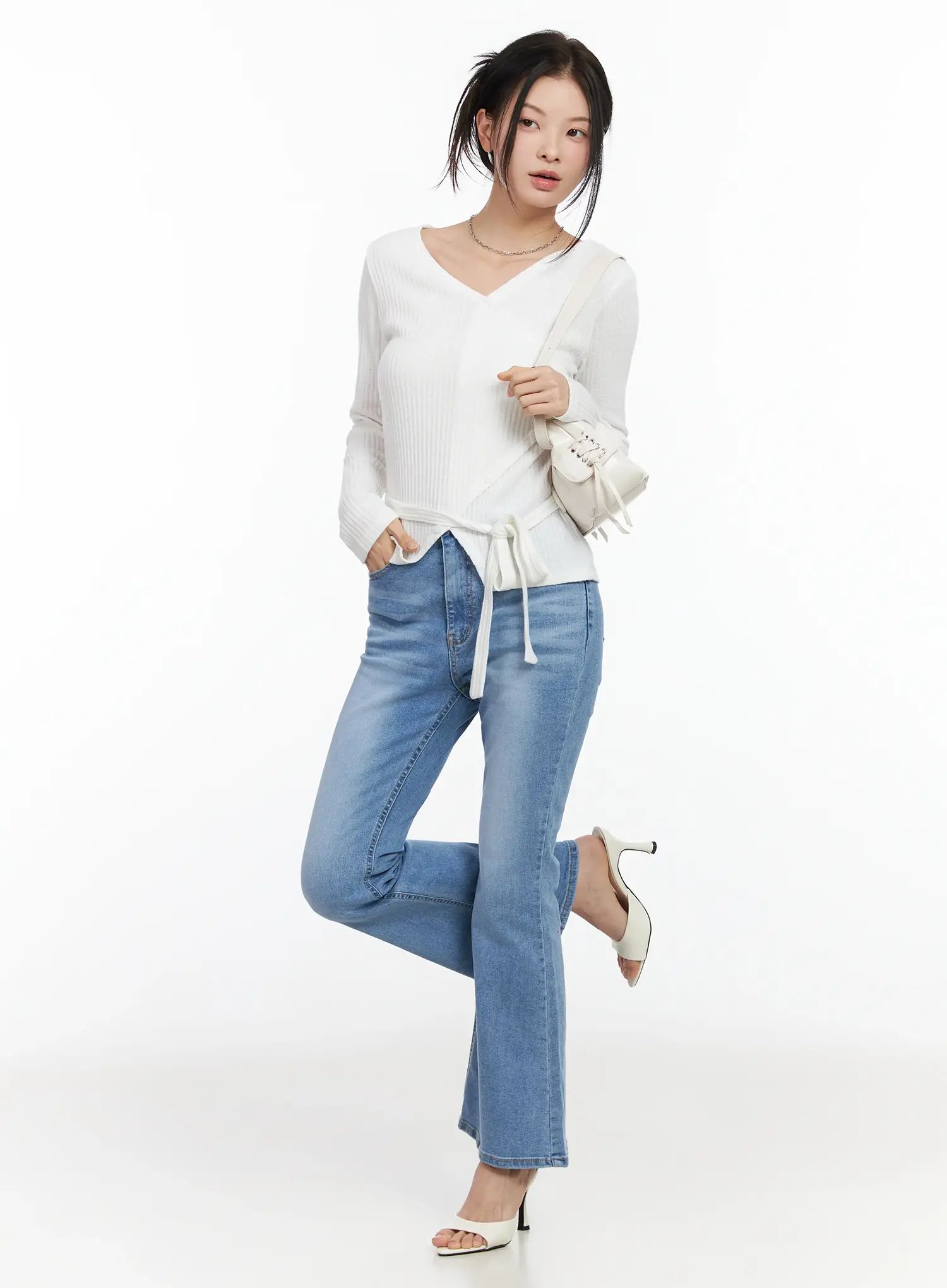 Chic V-Neck Ribbed Knit Top Set IM524 - Image 6