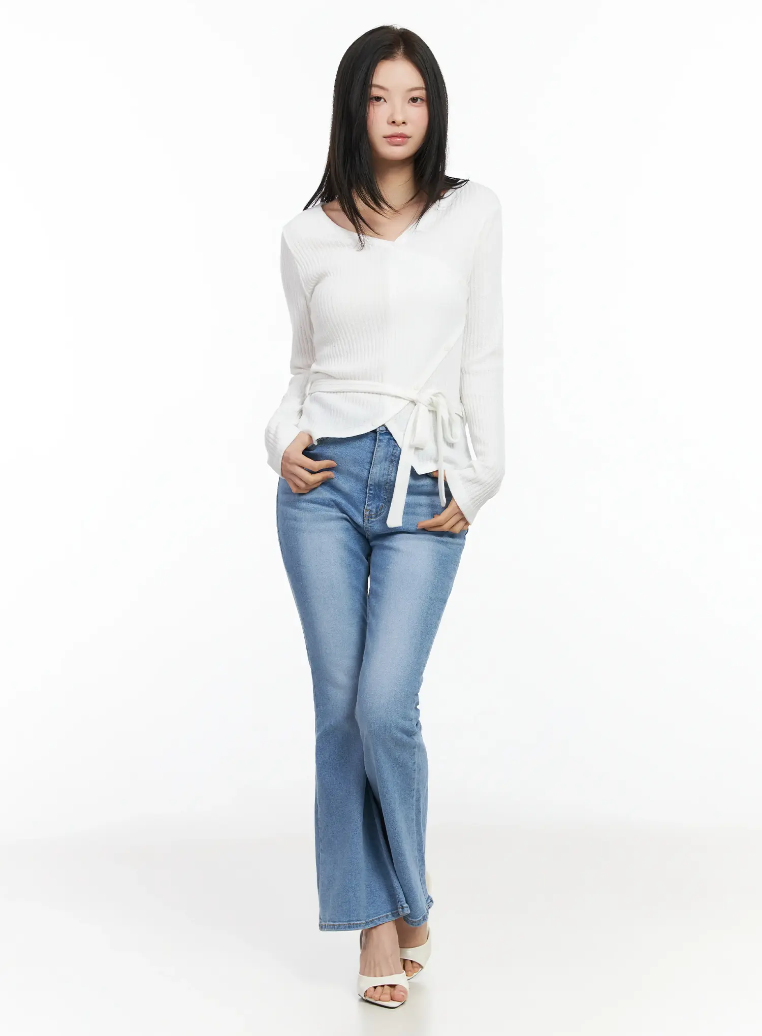 Chic V-Neck Ribbed Knit Top Set IM524 - Image 7
