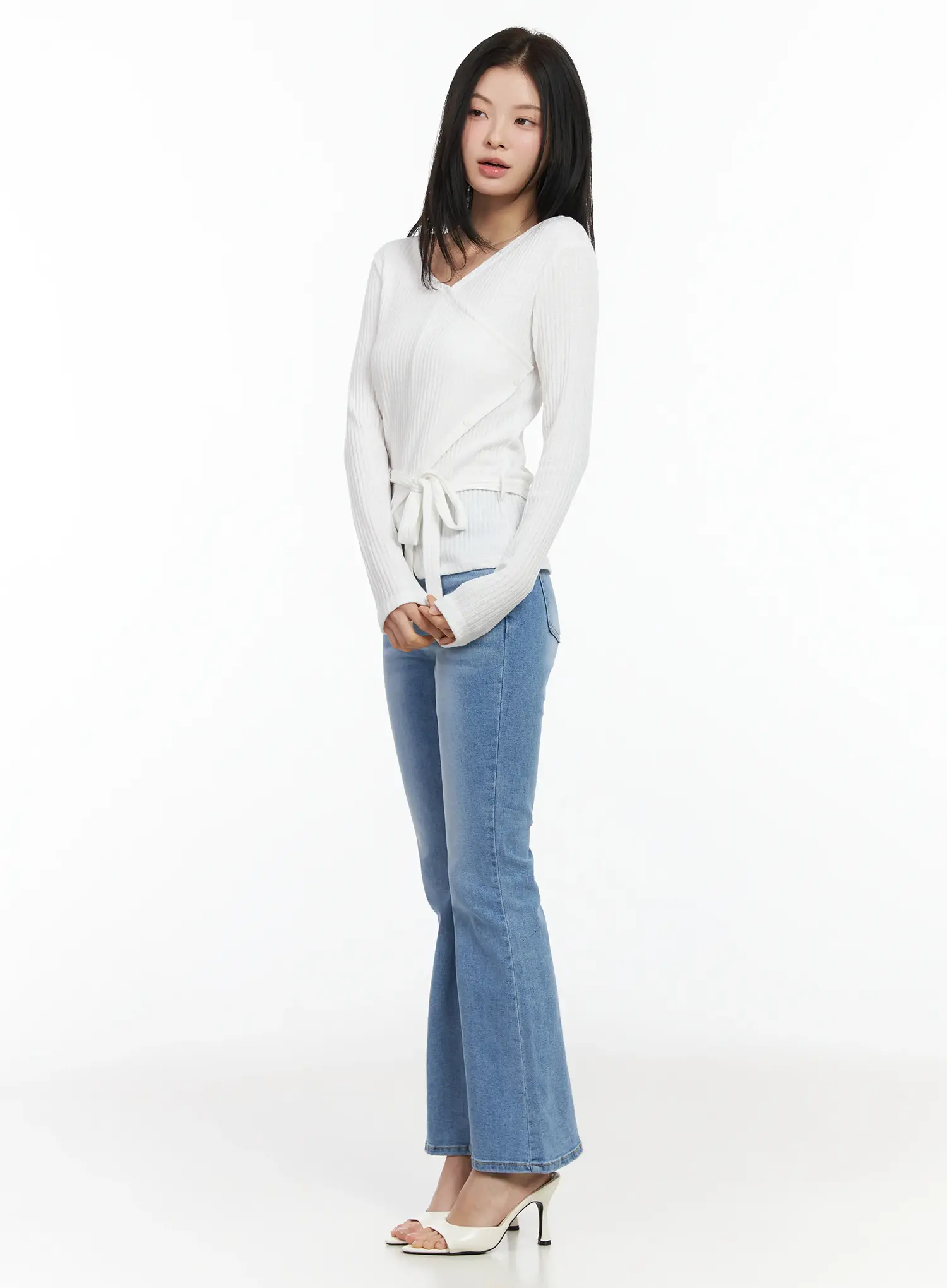 Chic V-Neck Ribbed Knit Top Set IM524 - Image 8