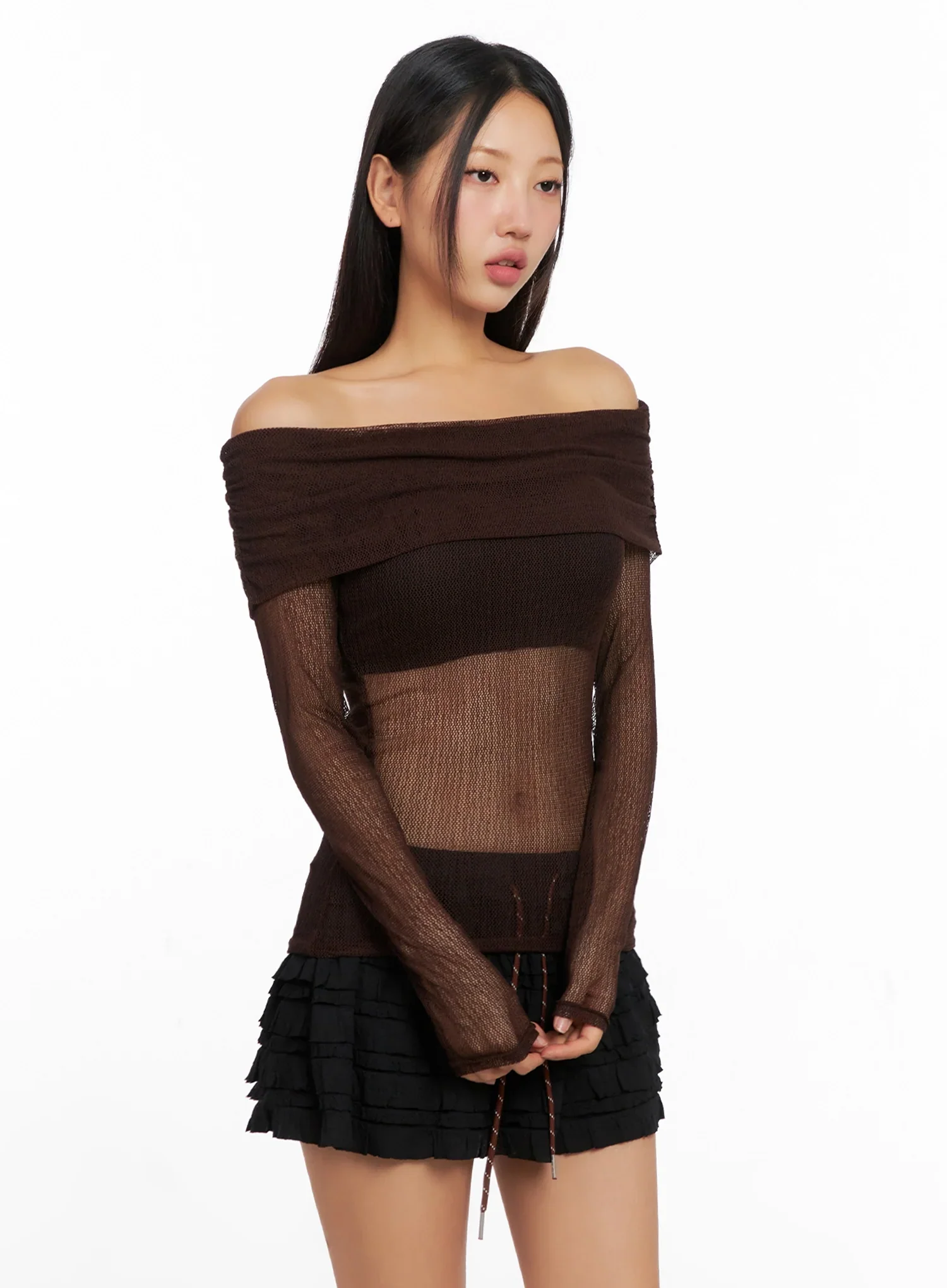Chich Sheer Off-Shoulder Top IG528 - Image 5