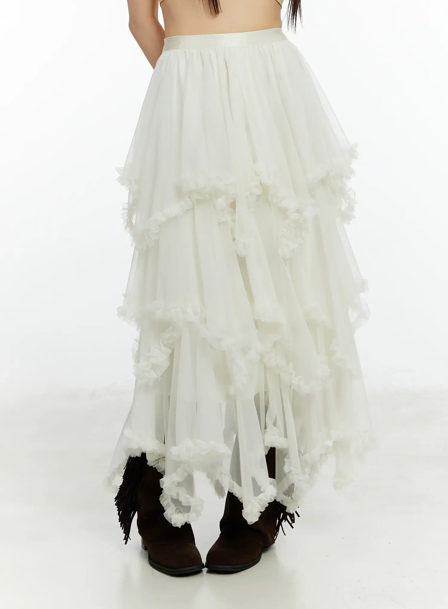 Chiffon Lace Maxi Skirt CF510 - Image 10