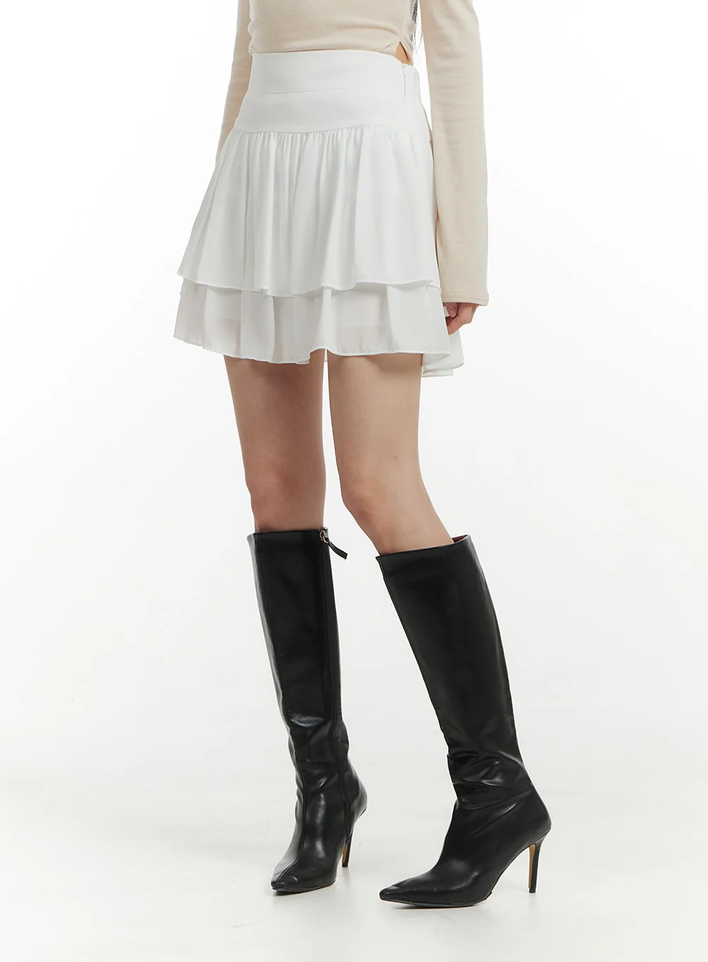 Chiffon Ruffled Mini Skirt IM406 - Image 3