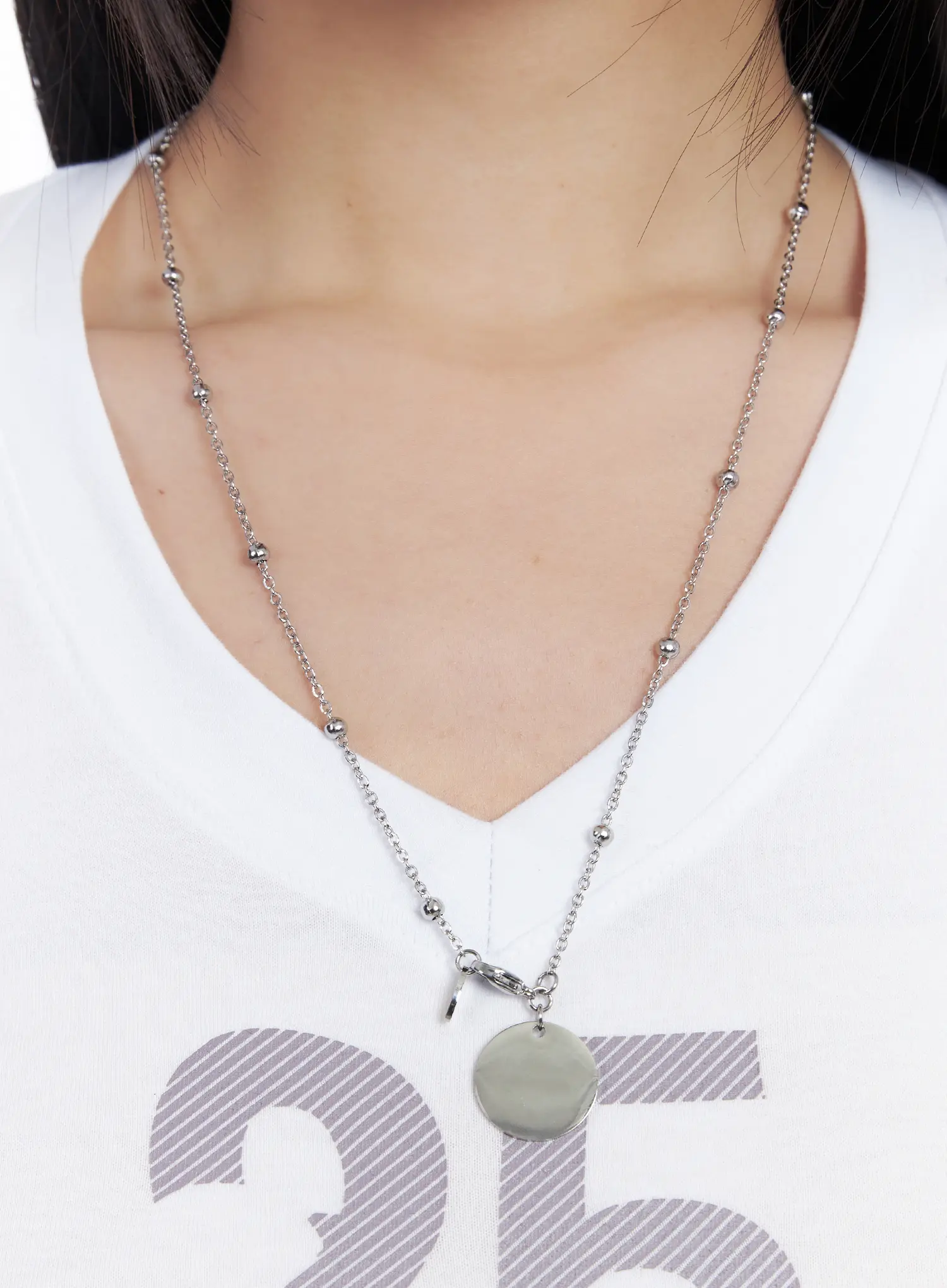 Circle Pendant Ball Chain Necklace CJ515