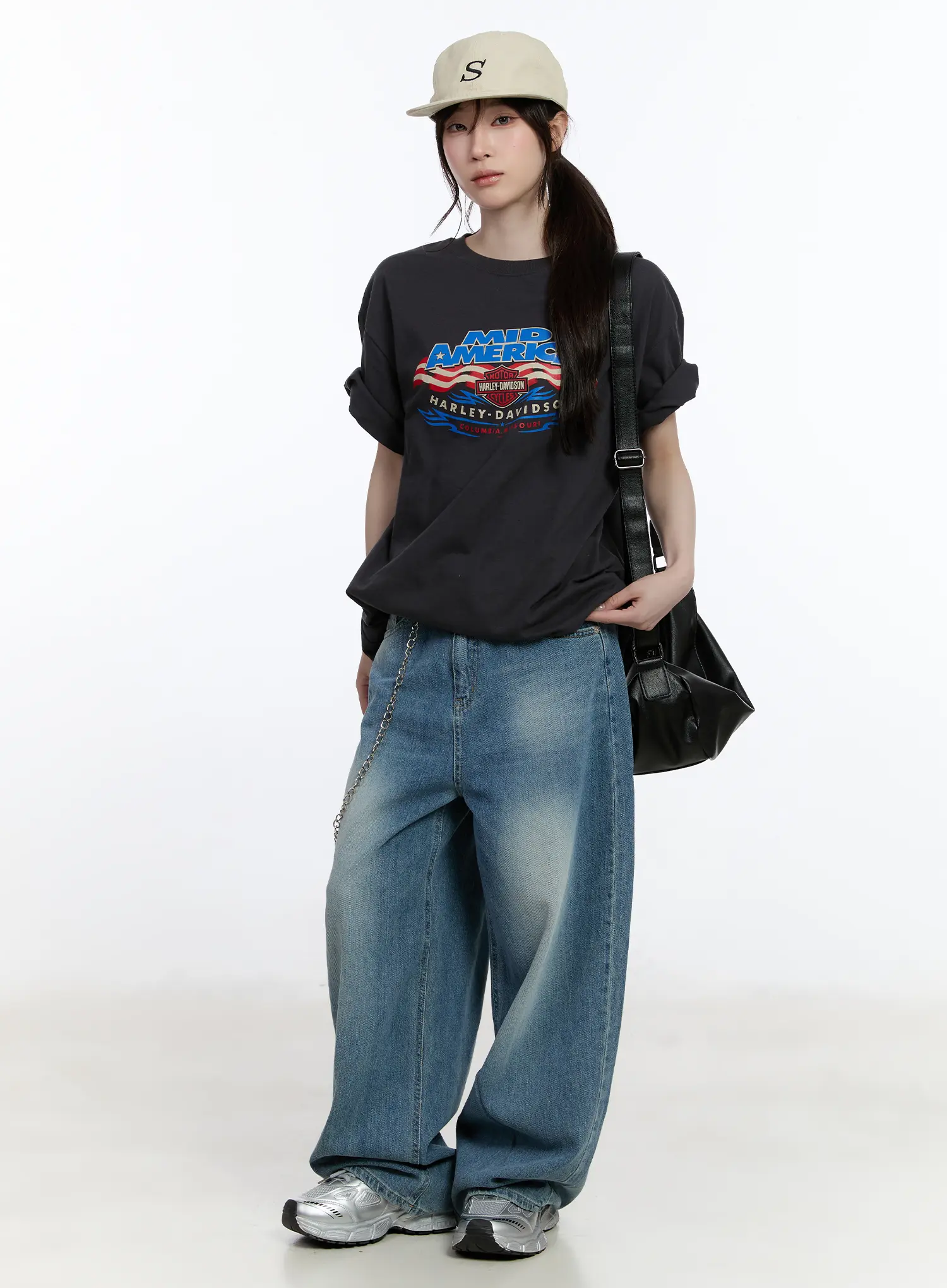 Clar Washed Wide Leg Jeans CA503 - Image 8