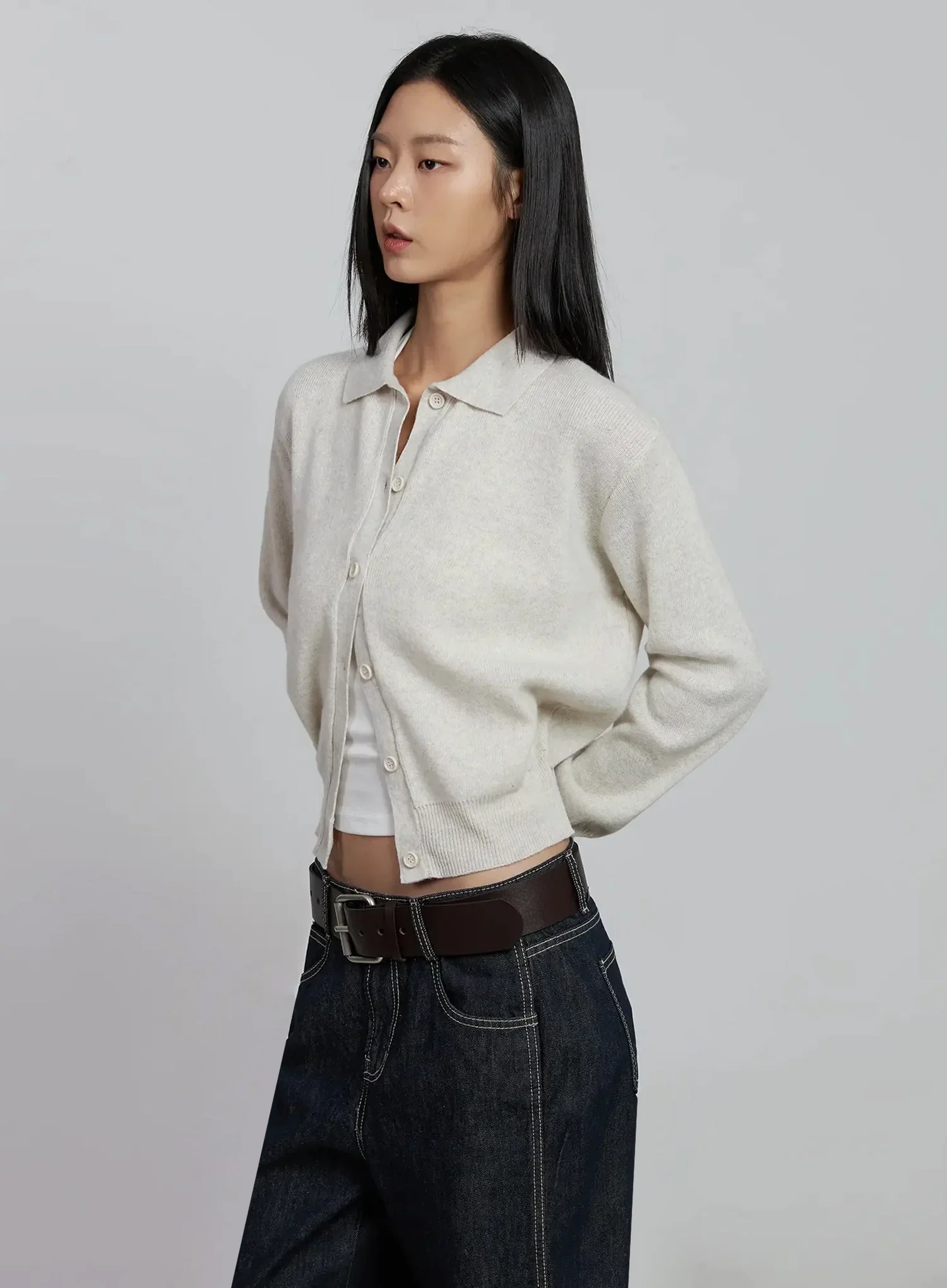 Classic Collar Knit Cardigan IM520 - Image 10