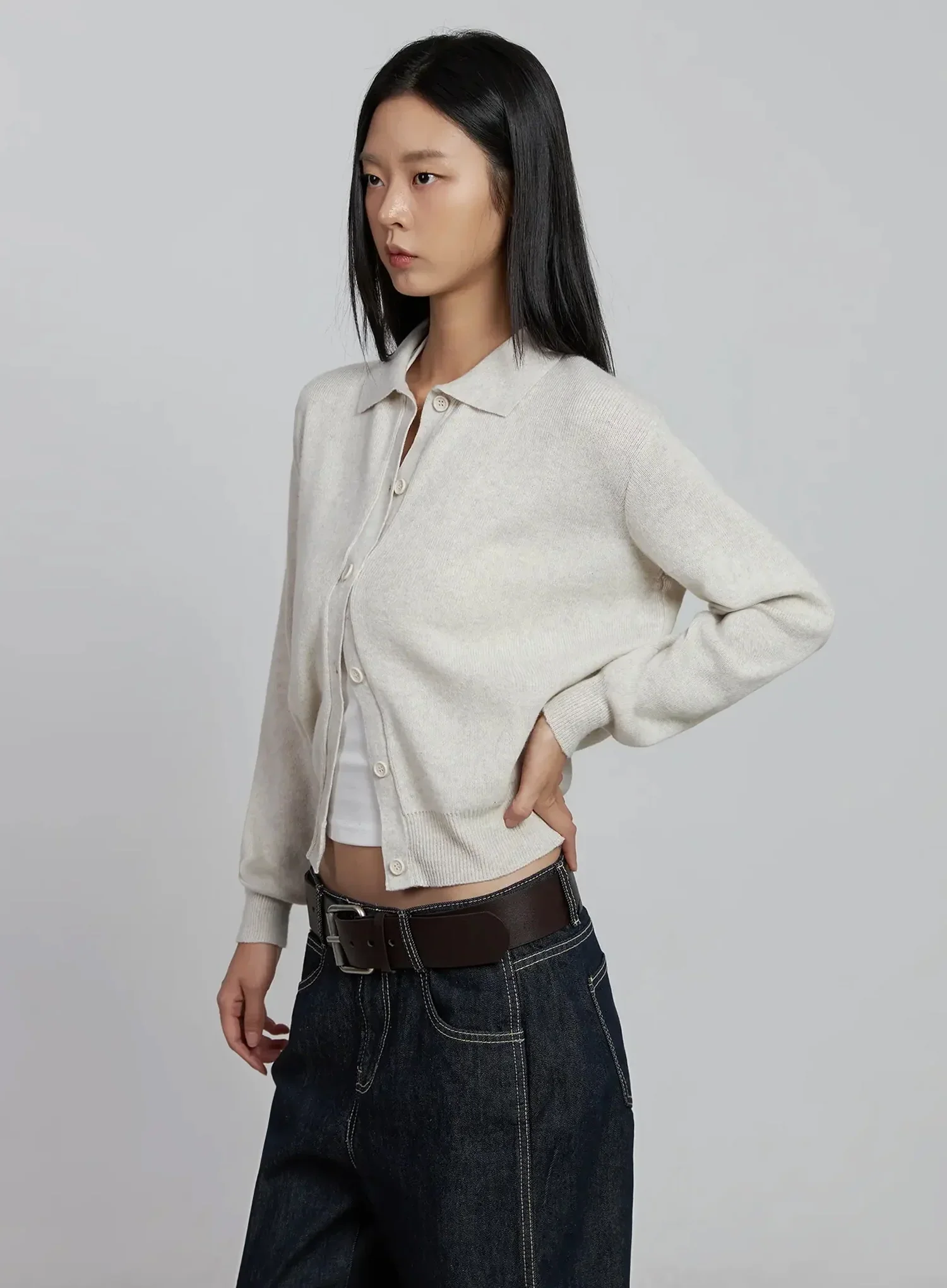 Classic Collar Knit Cardigan IM520 - Image 13