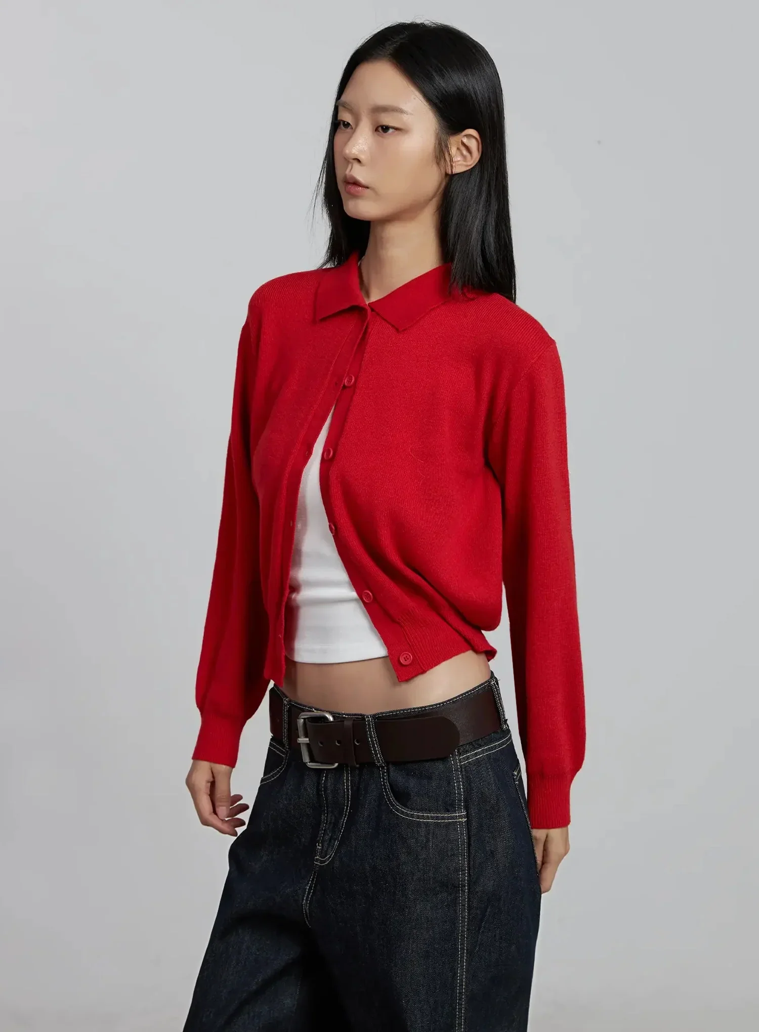Classic Collar Knit Cardigan IM520 - Image 15