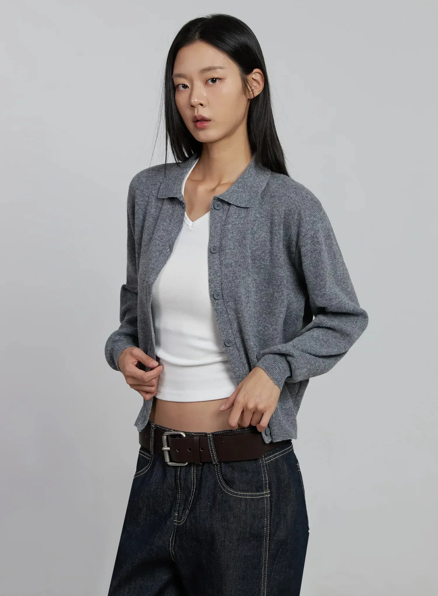 Classic Collar Knit Cardigan IM520 - Image 16