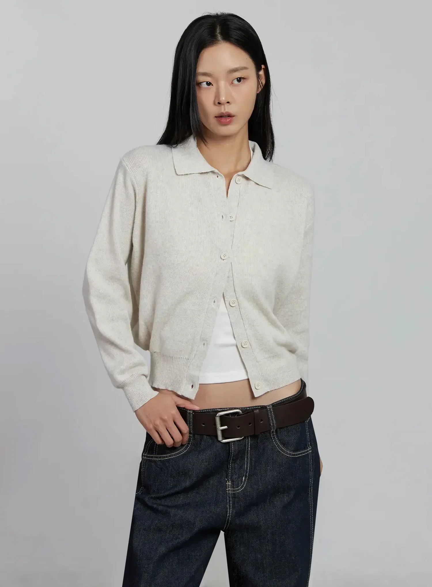 Classic Collar Knit Cardigan IM520 - Image 9