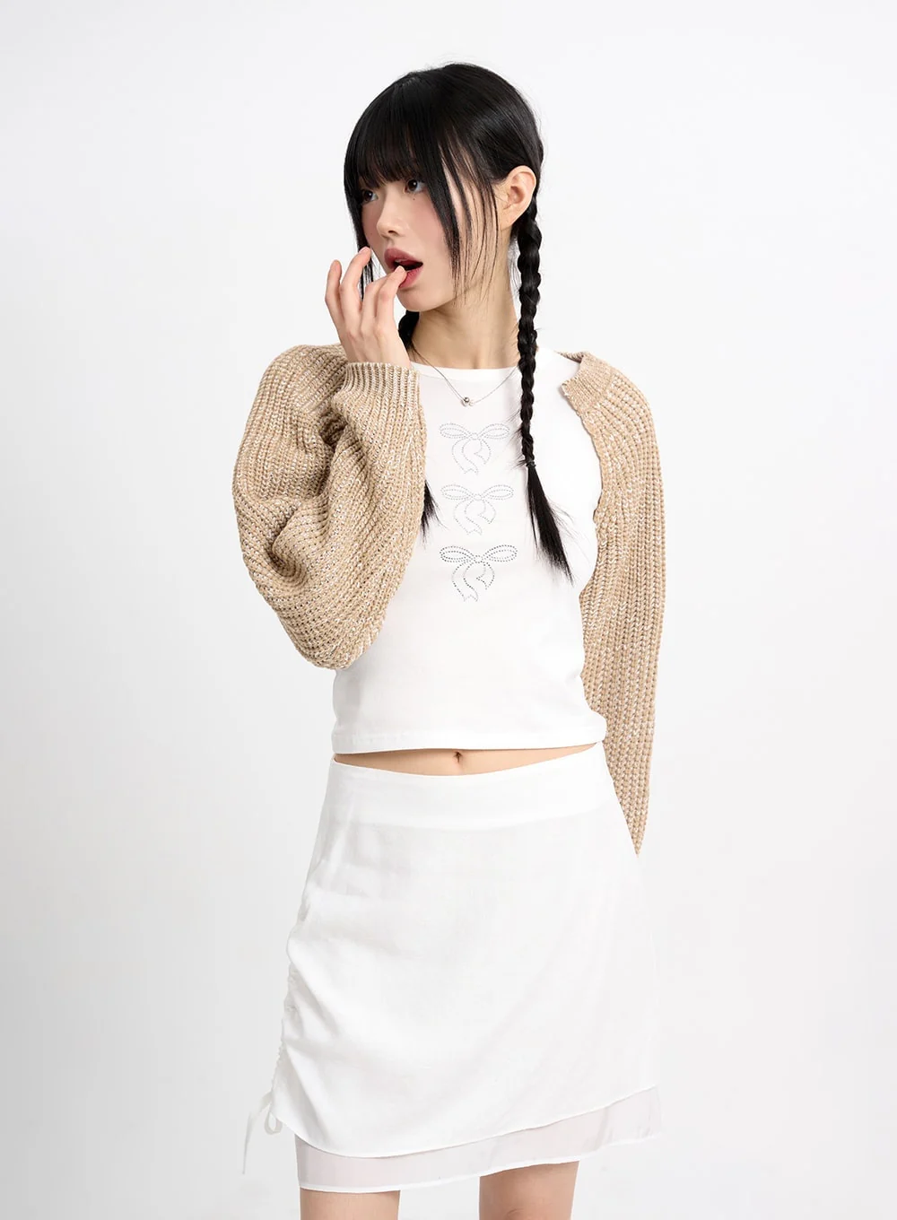 Classic Cropped Knit Bolero CM415 - Image 6