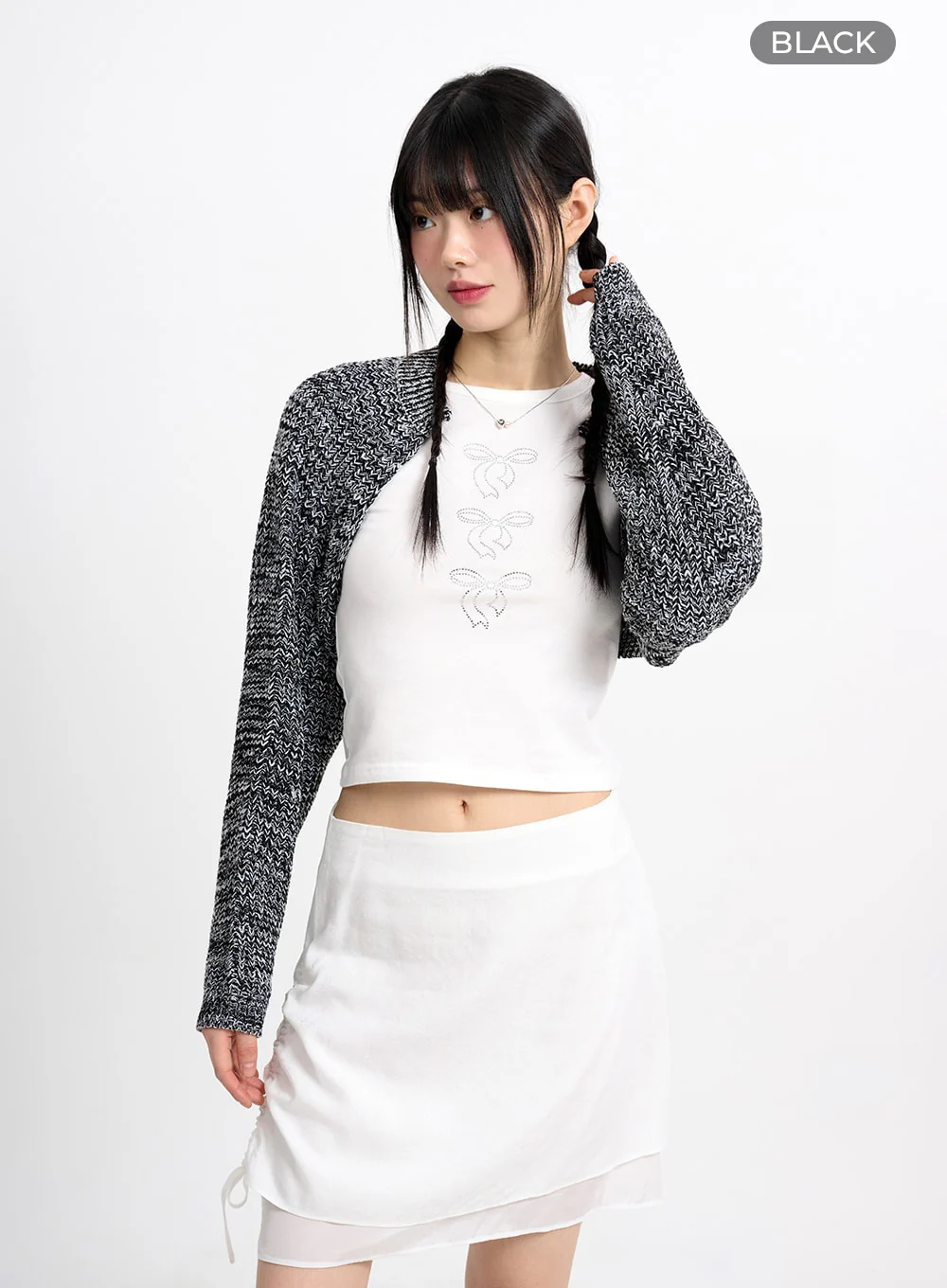 Classic Cropped Knit Bolero CM415 - Image 9