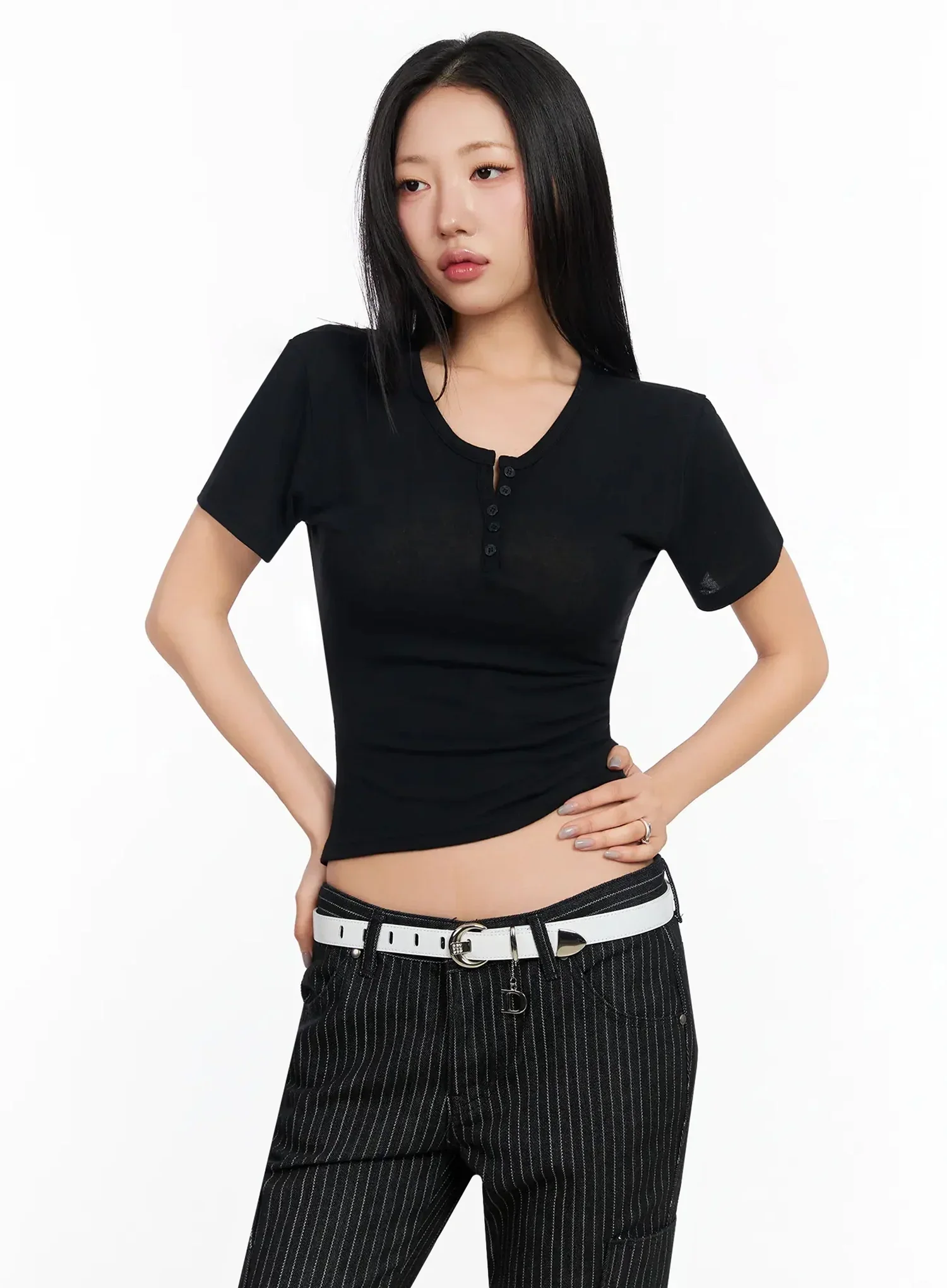 Classic D-Buckle Leather Belt CA513 - Image 2