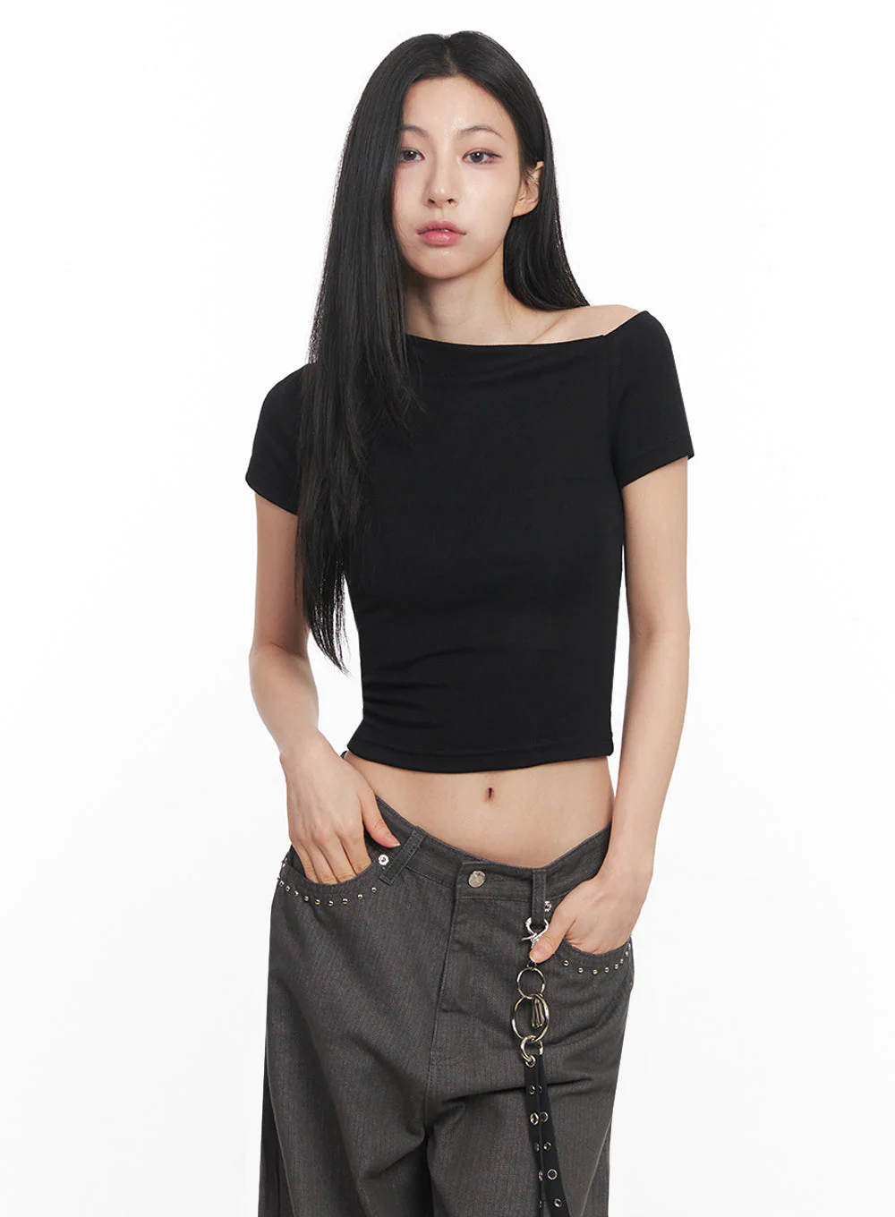 Classic One-Shoulder Crop Top IY516 - Image 16