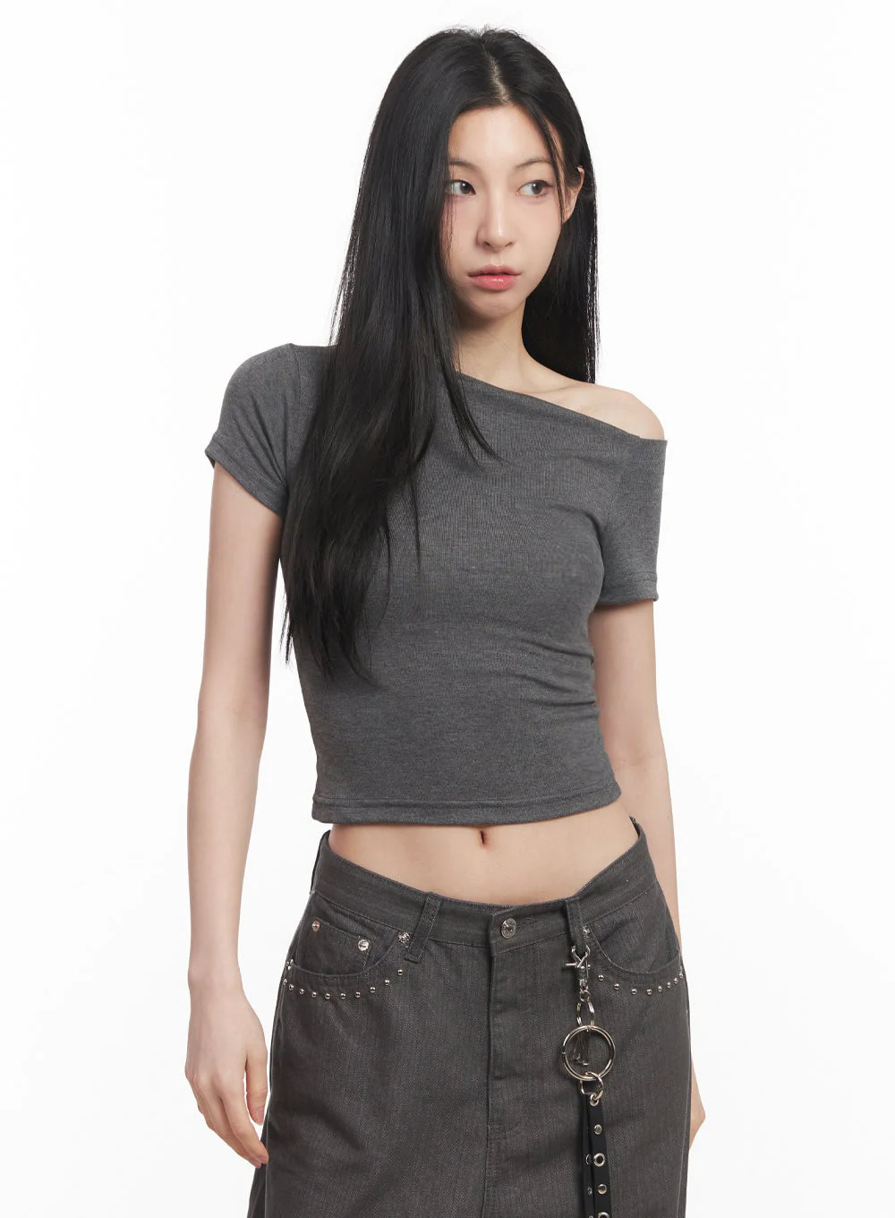 Classic One-Shoulder Crop Top IY516 - Image 18