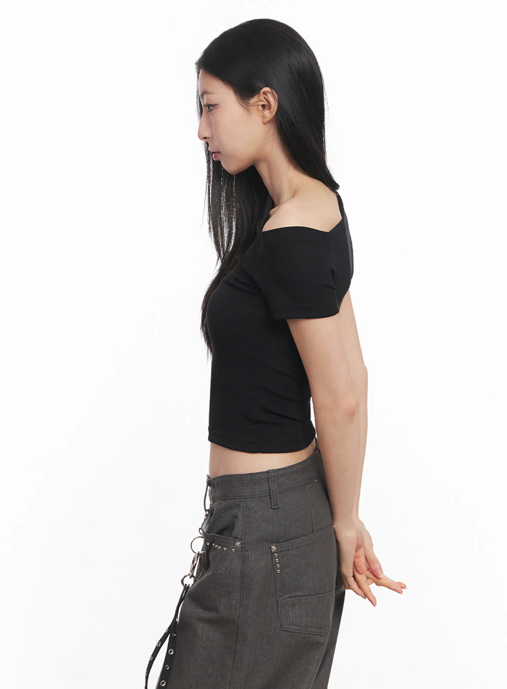 Classic One-Shoulder Crop Top IY516 - Image 8