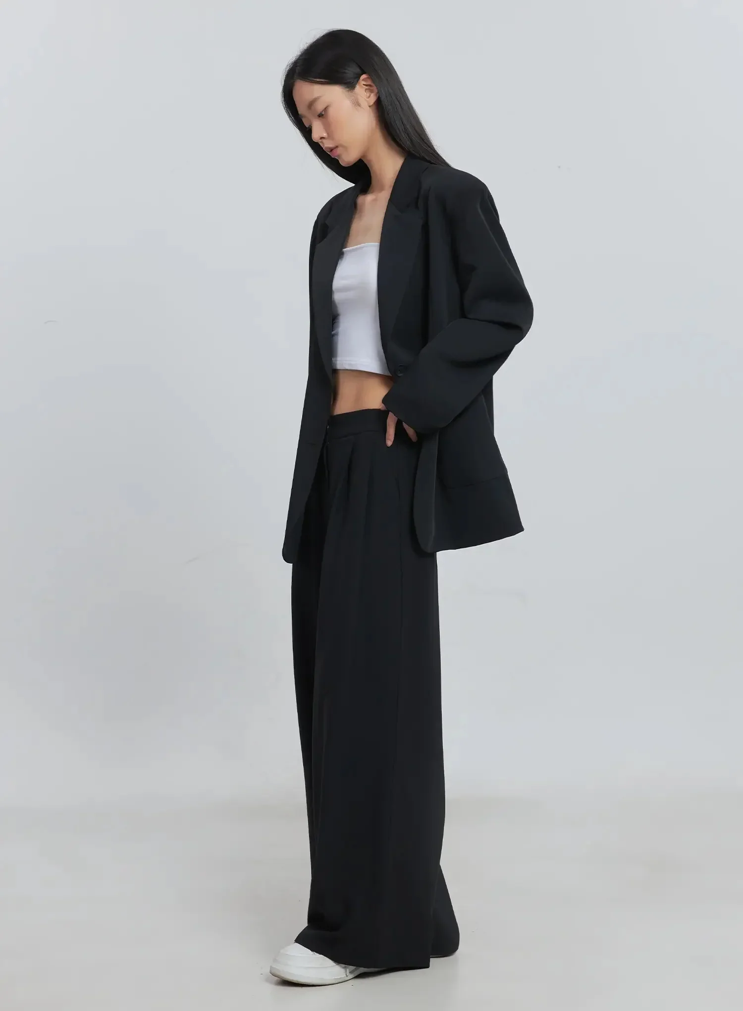 Classic Oversized Blazer (Black) IU512 - Image 7