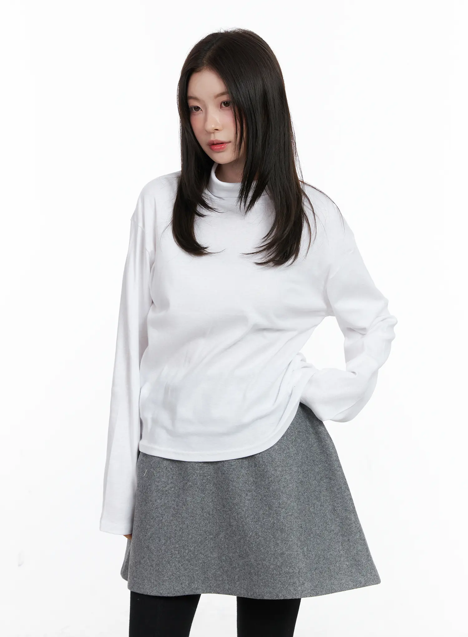 Classic Oversized Turtleneck Long Sleeve Top CN518 - Image 3