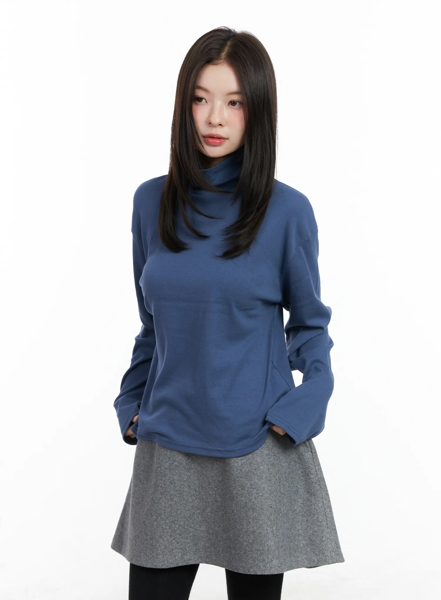 Classic Oversized Turtleneck Long Sleeve Top CN518 - Image 8